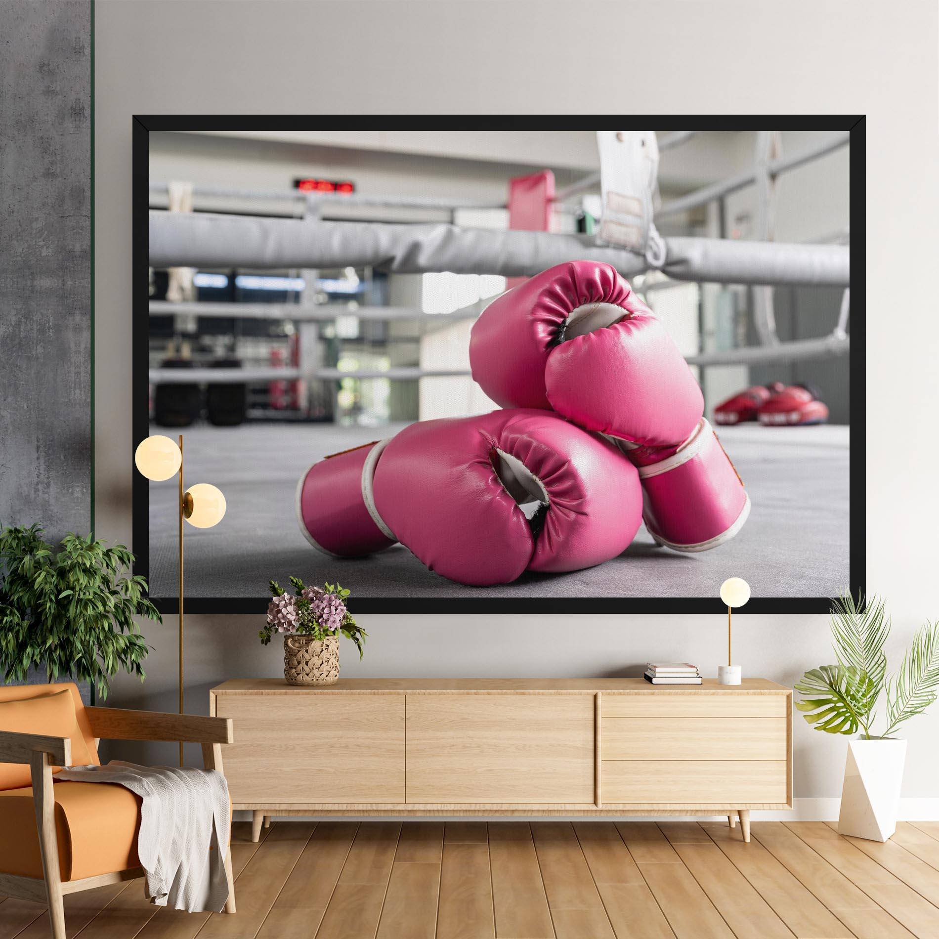 Tablou Canvas Pink Boxing Gloves mockup 9