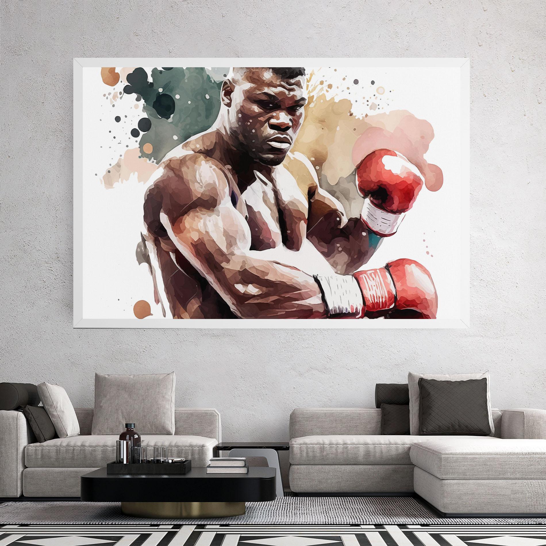 Tablou Canvas Boxing Cream Green mockup 2
