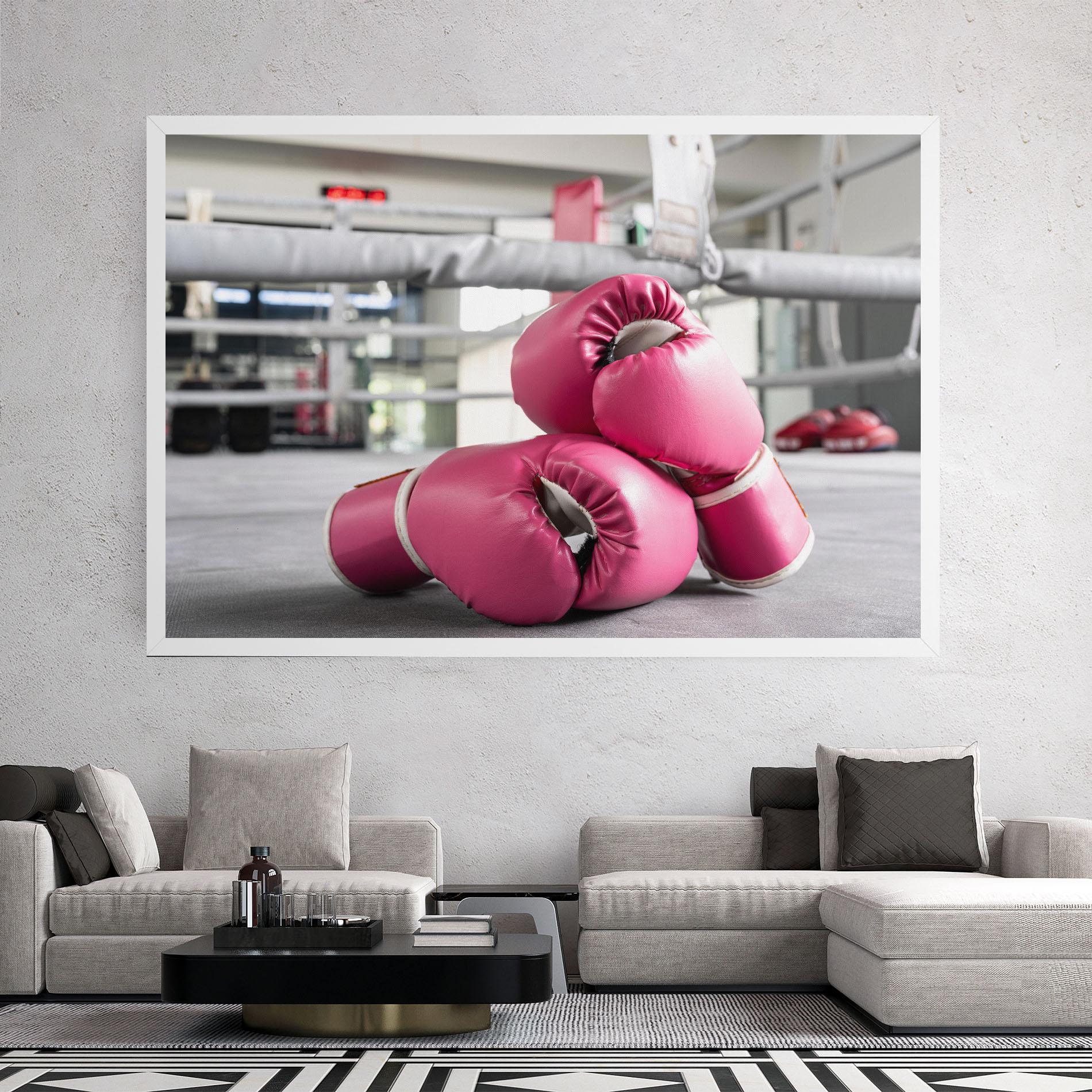 Tablou Canvas Pink Boxing Gloves mockup 2