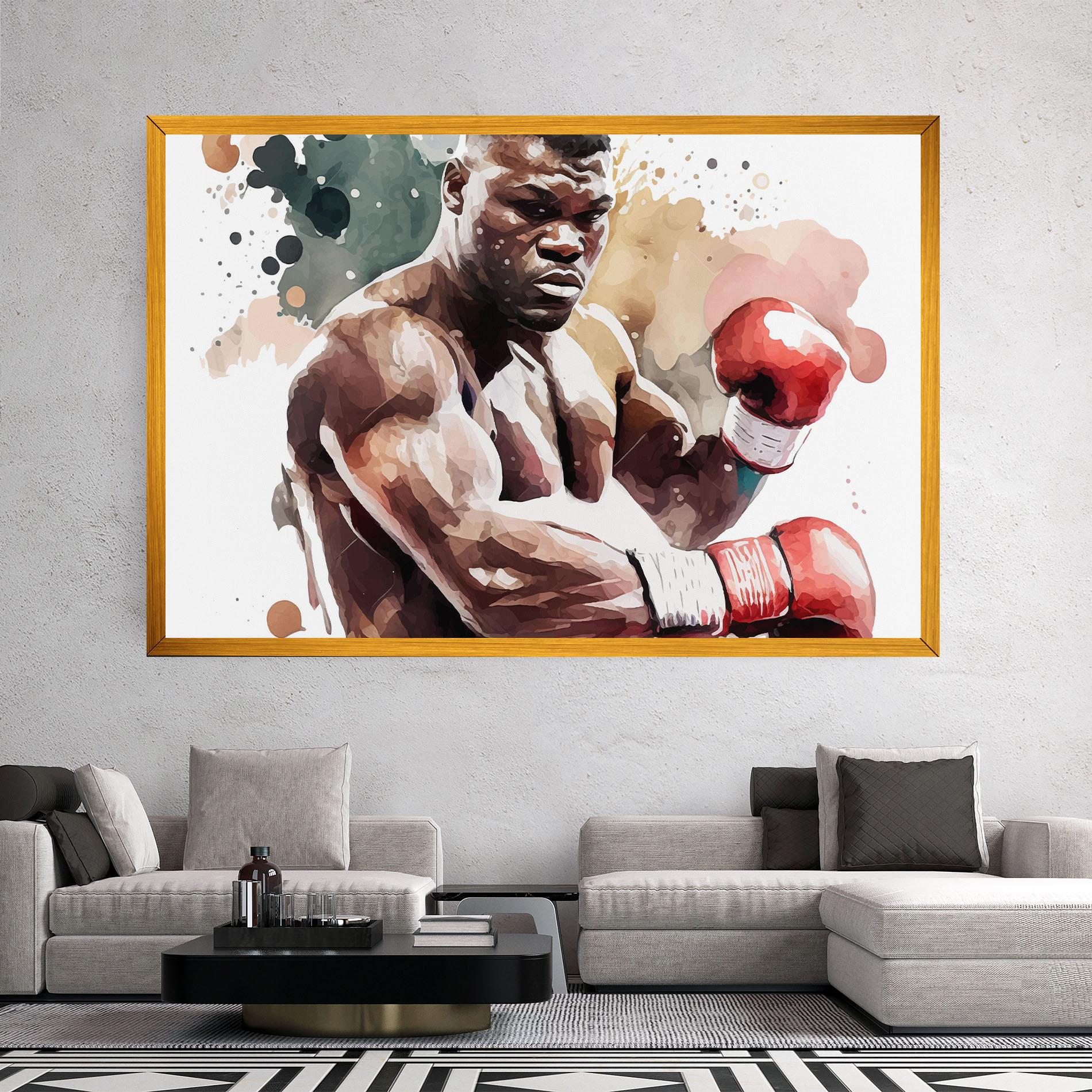 Tablou Canvas Boxing Cream Green mockup 2