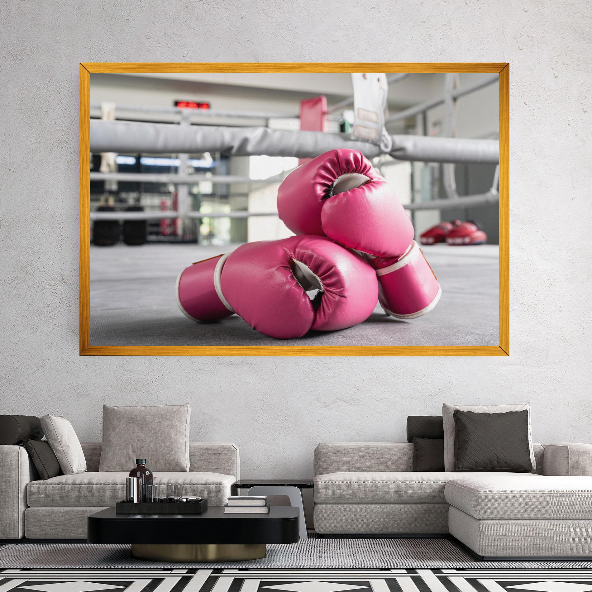 Tablou Canvas Pink Boxing Gloves mockup 2