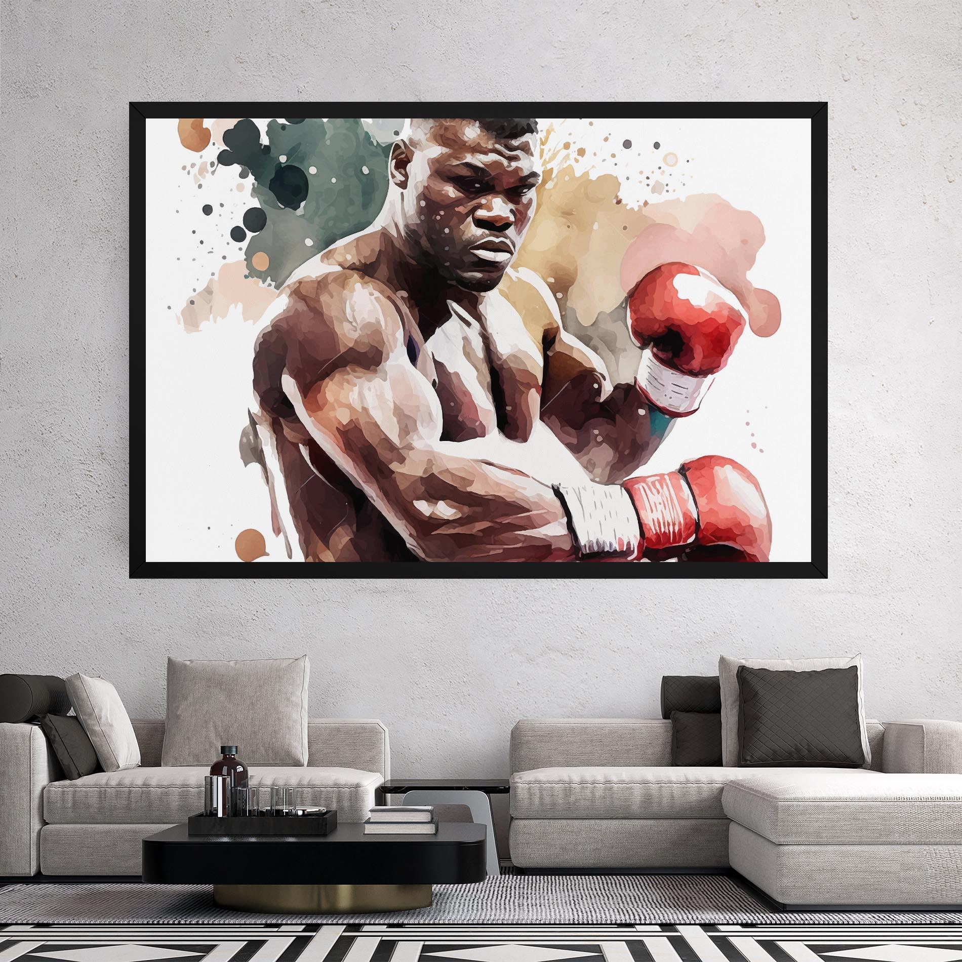 Tablou Canvas Boxing Cream Green mockup 2