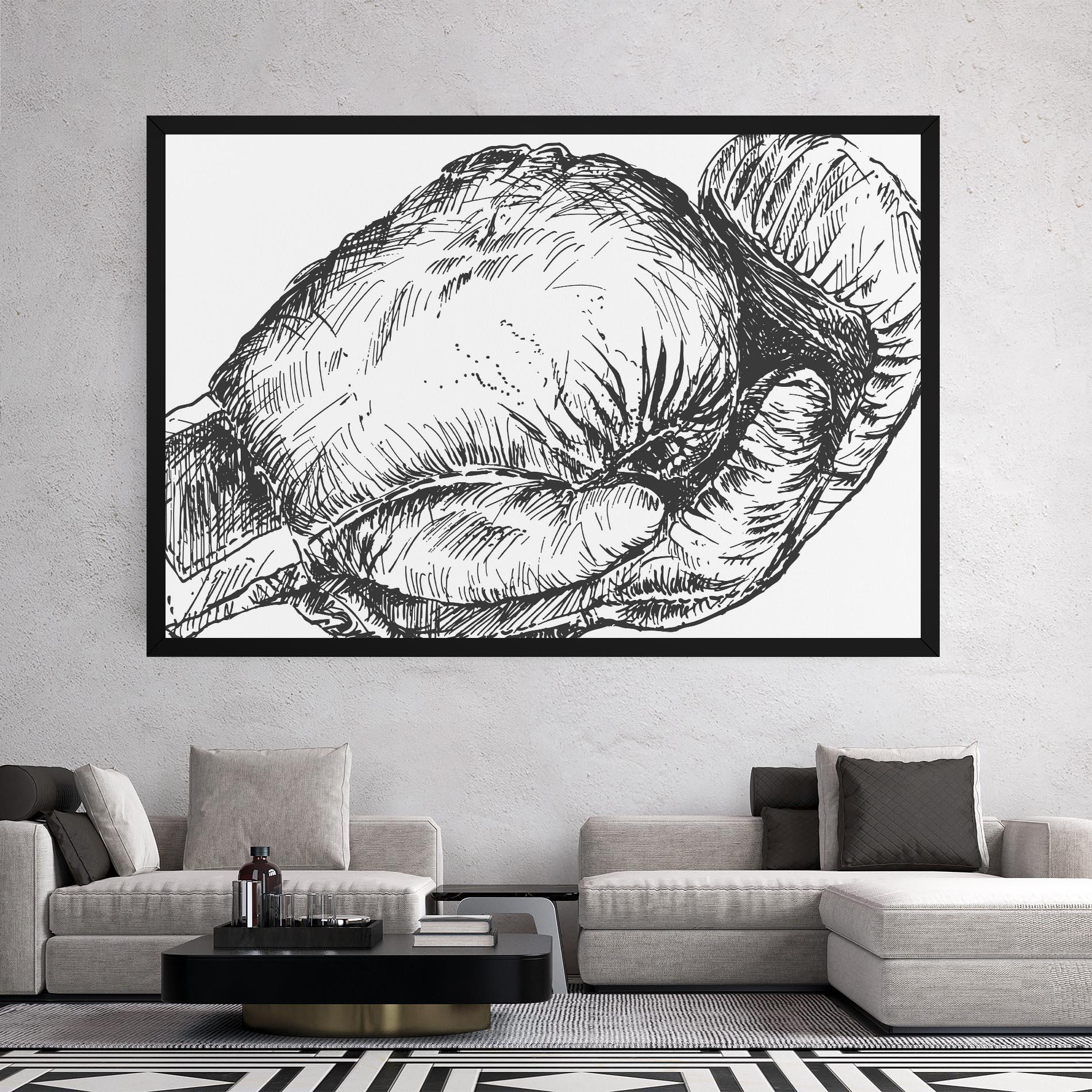 Tablou Canvas Grey Line Glove mockup 2