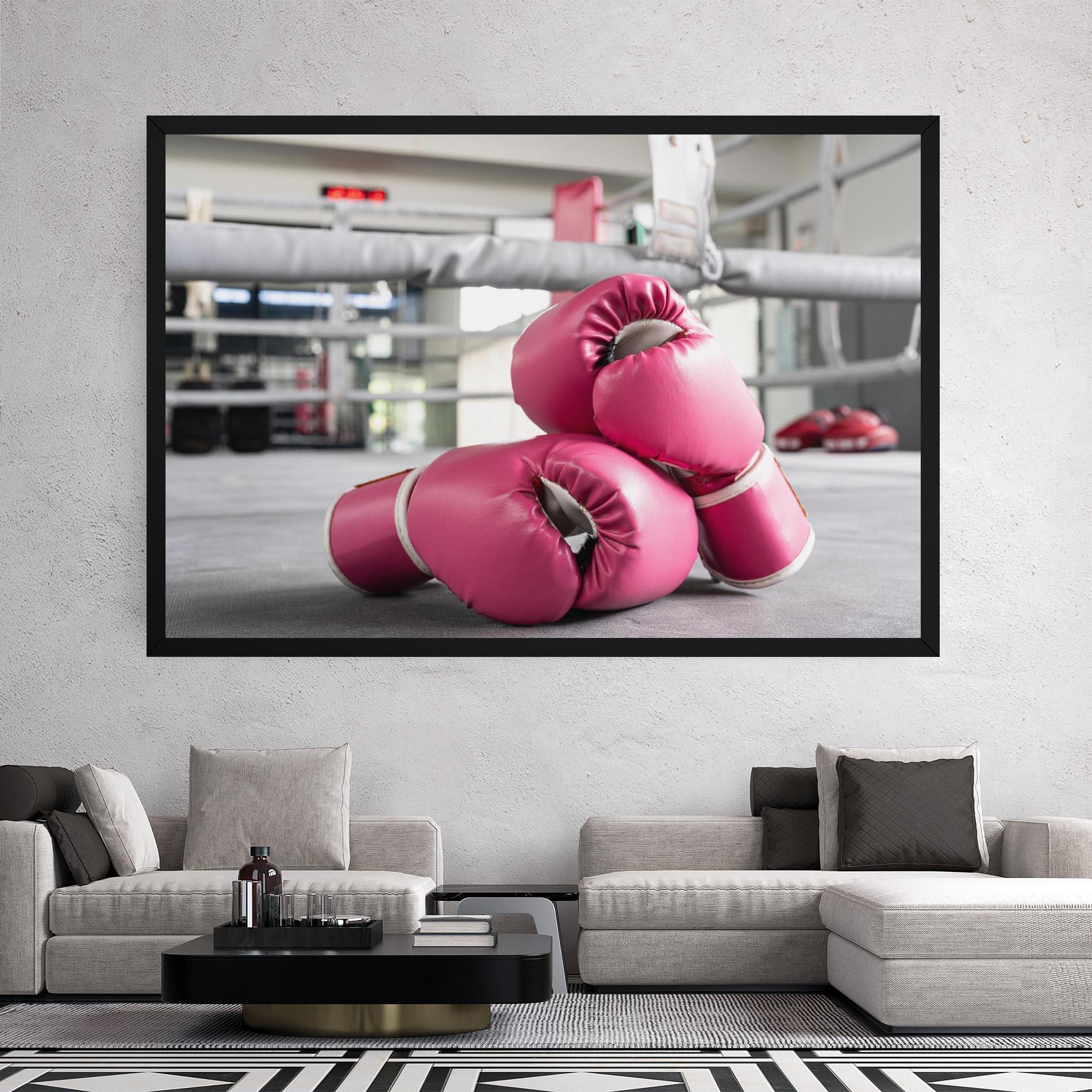Tablou Canvas Pink Boxing Gloves mockup 2