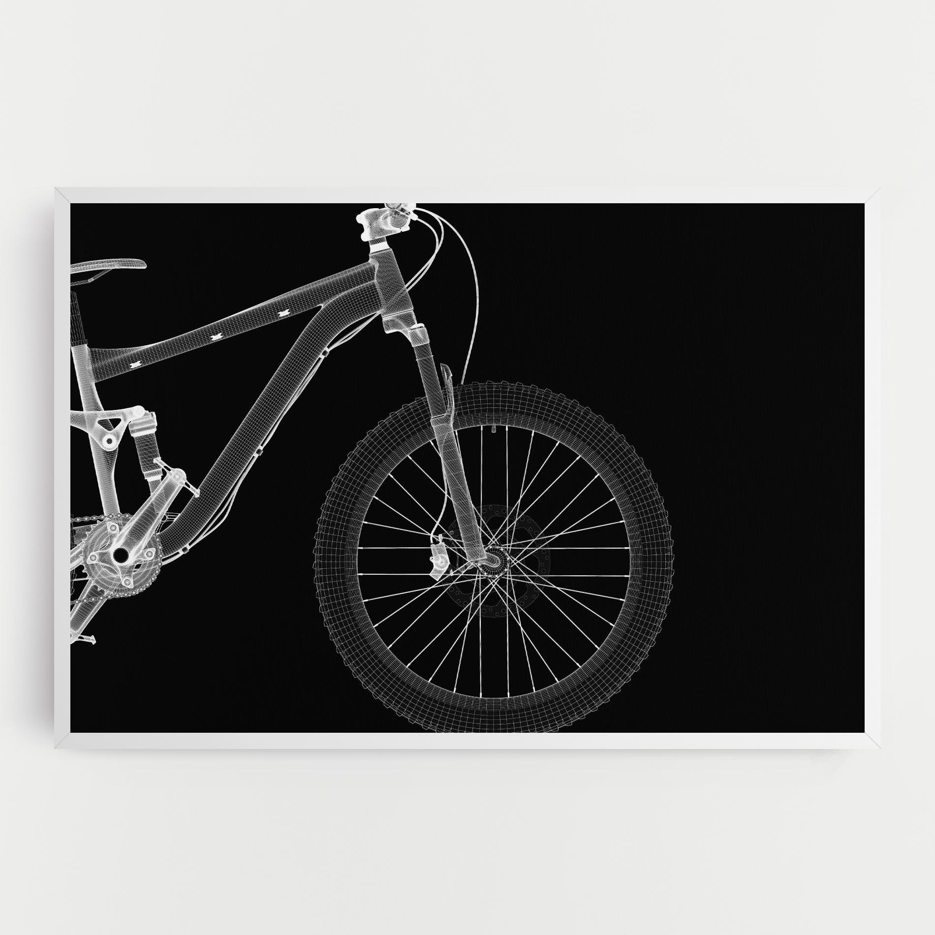 Tablou Canvas 3d White Model Bike mockup 0
