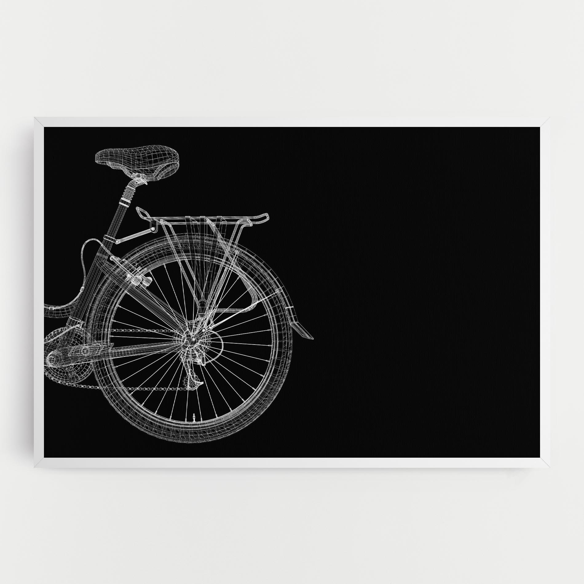 Tablou Canvas 3d Wire Model Bike mockup 0