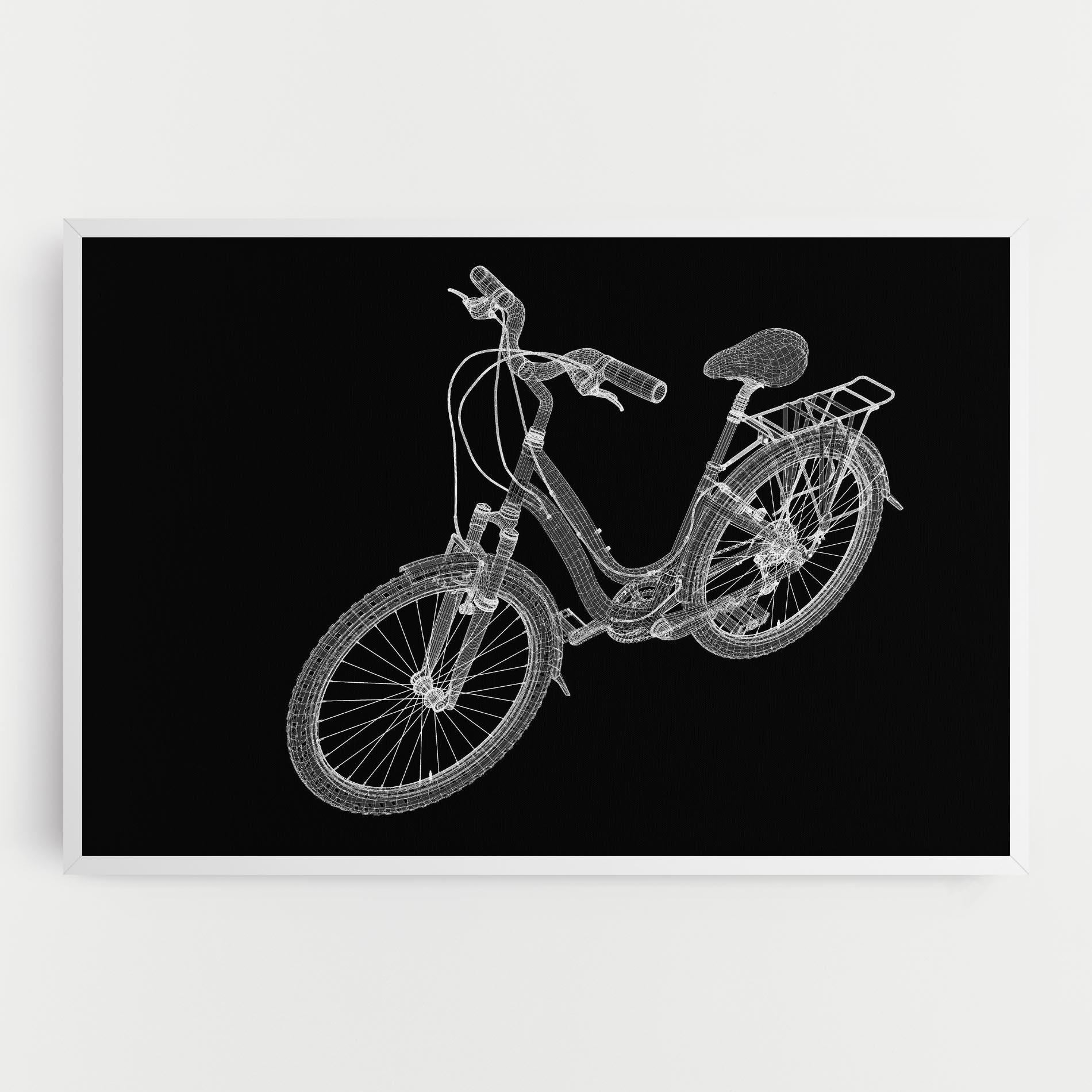 Tablou Canvas Bicycle 3d Model mockup 0