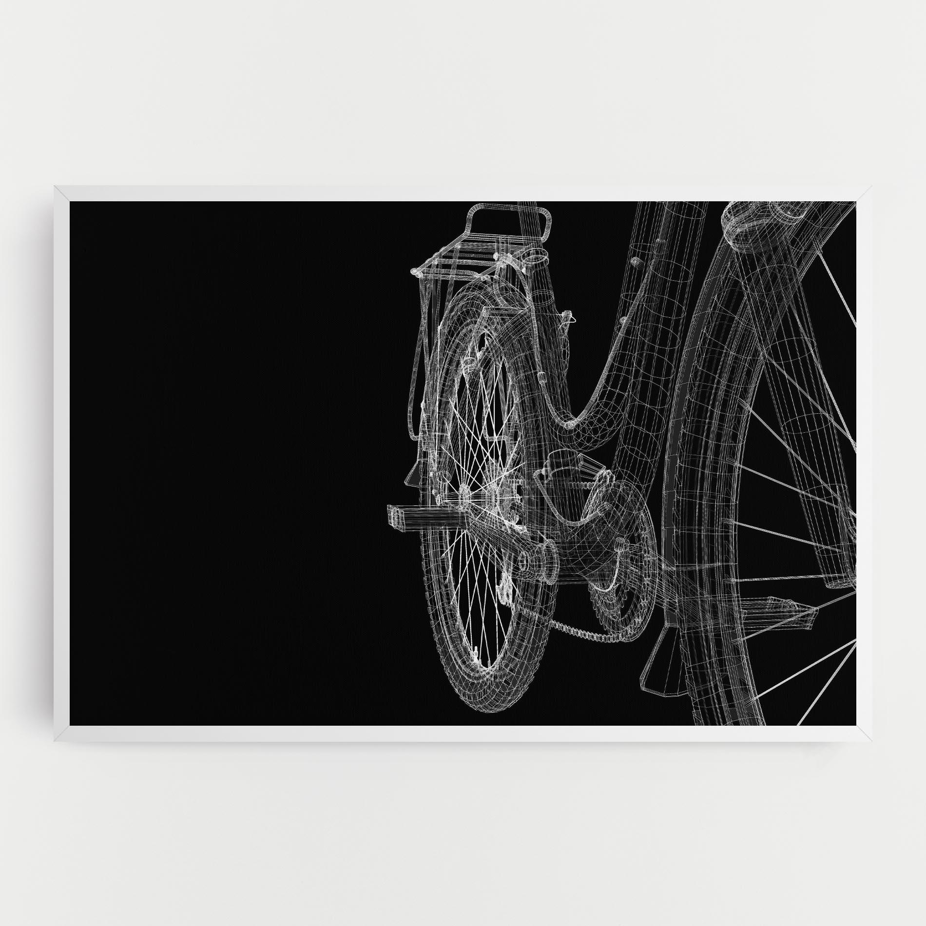 Tablou Canvas Bike Wire Model 3d mockup 0