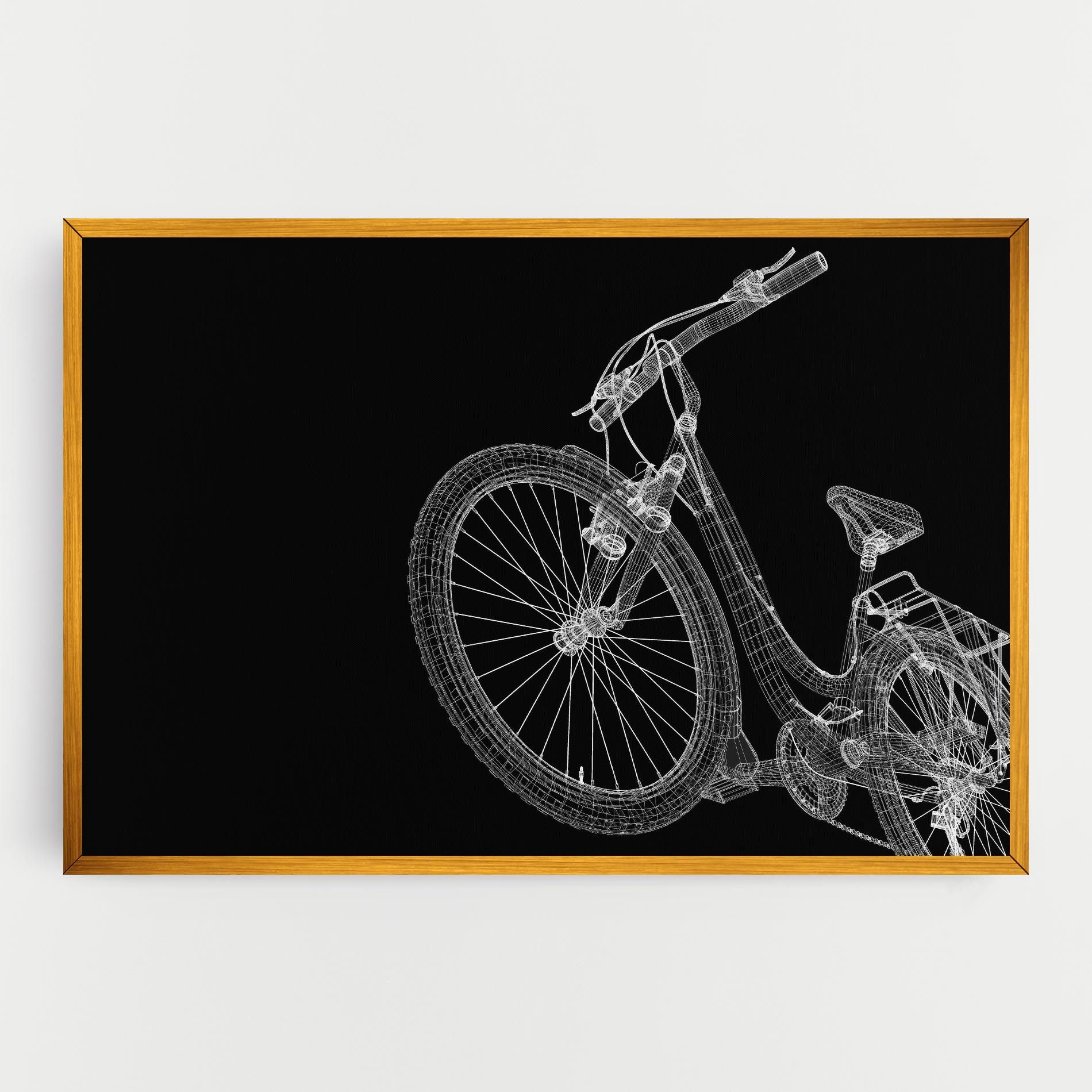 3d Bike Model On Black mockup 0