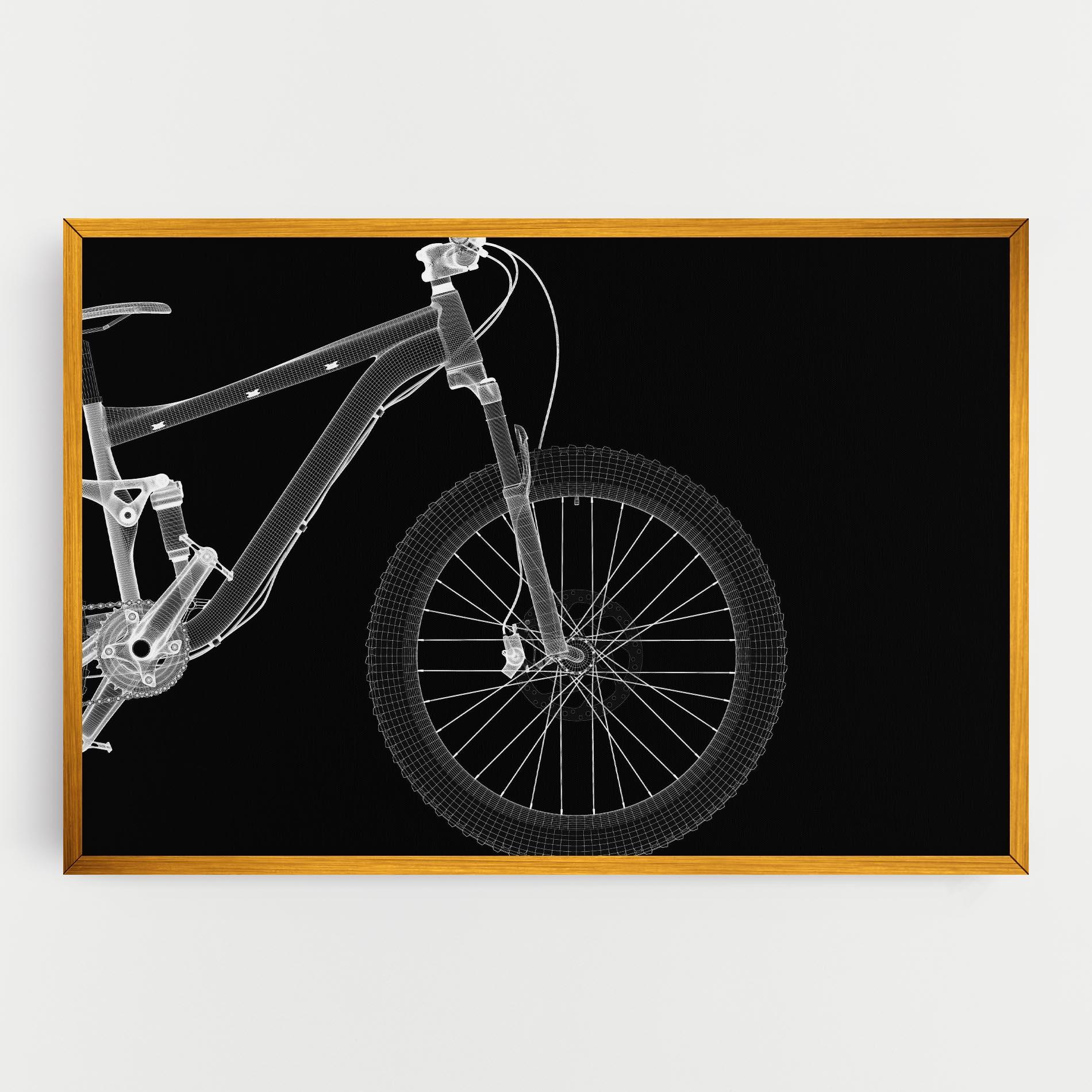 Tablou Canvas 3d White Model Bike mockup 0
