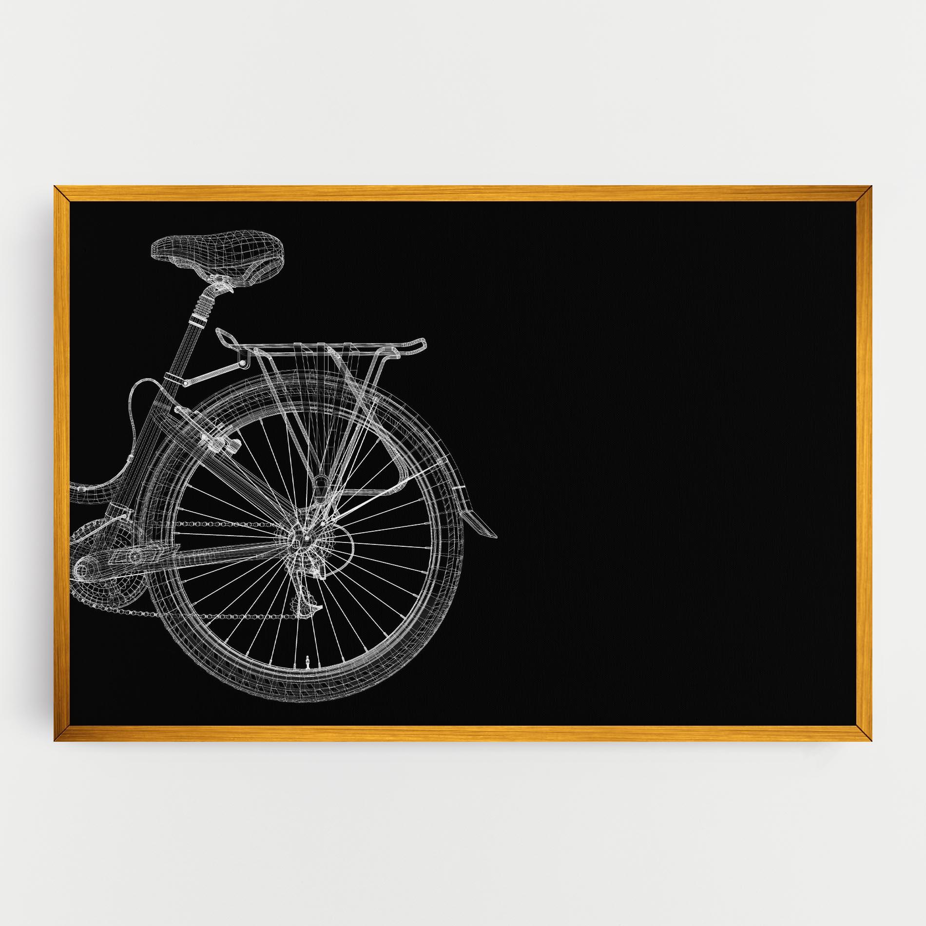 Tablou Canvas 3d Wire Model Bike mockup 0