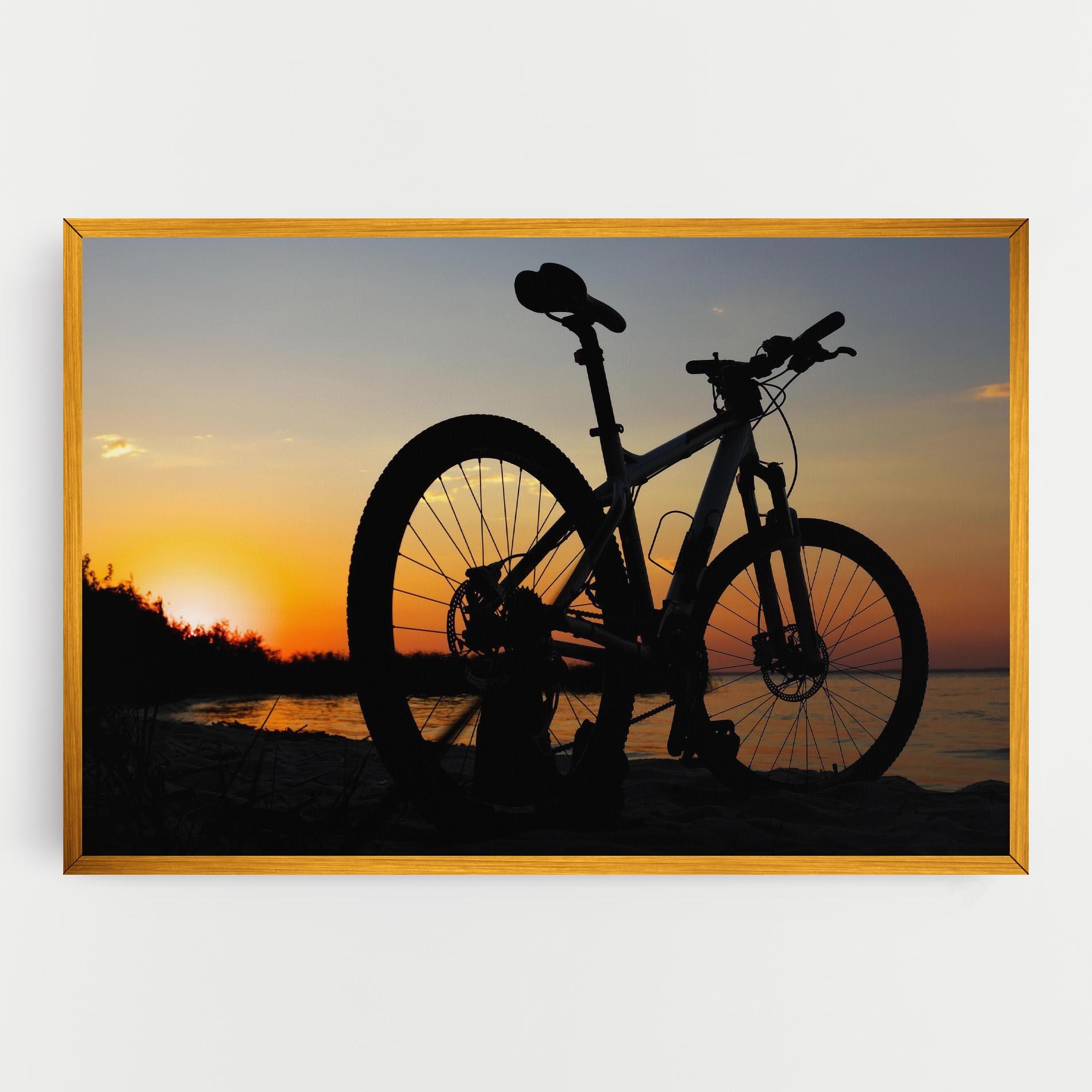 Tablou Canvas Beach Bike Silhouette mockup 0