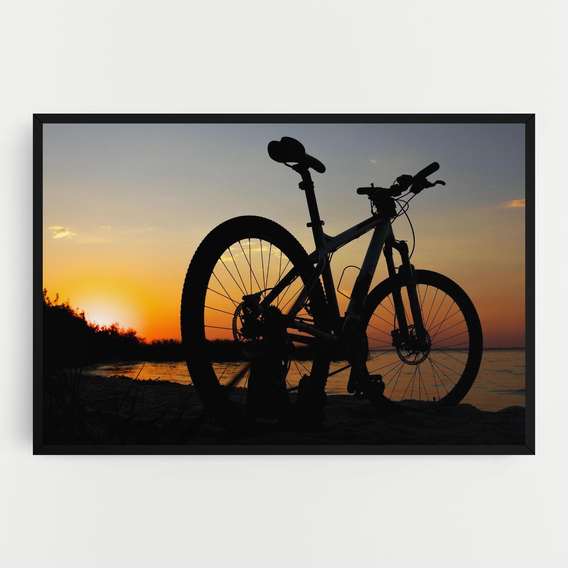 Tablou Canvas Beach Bike Silhouette mockup 0
