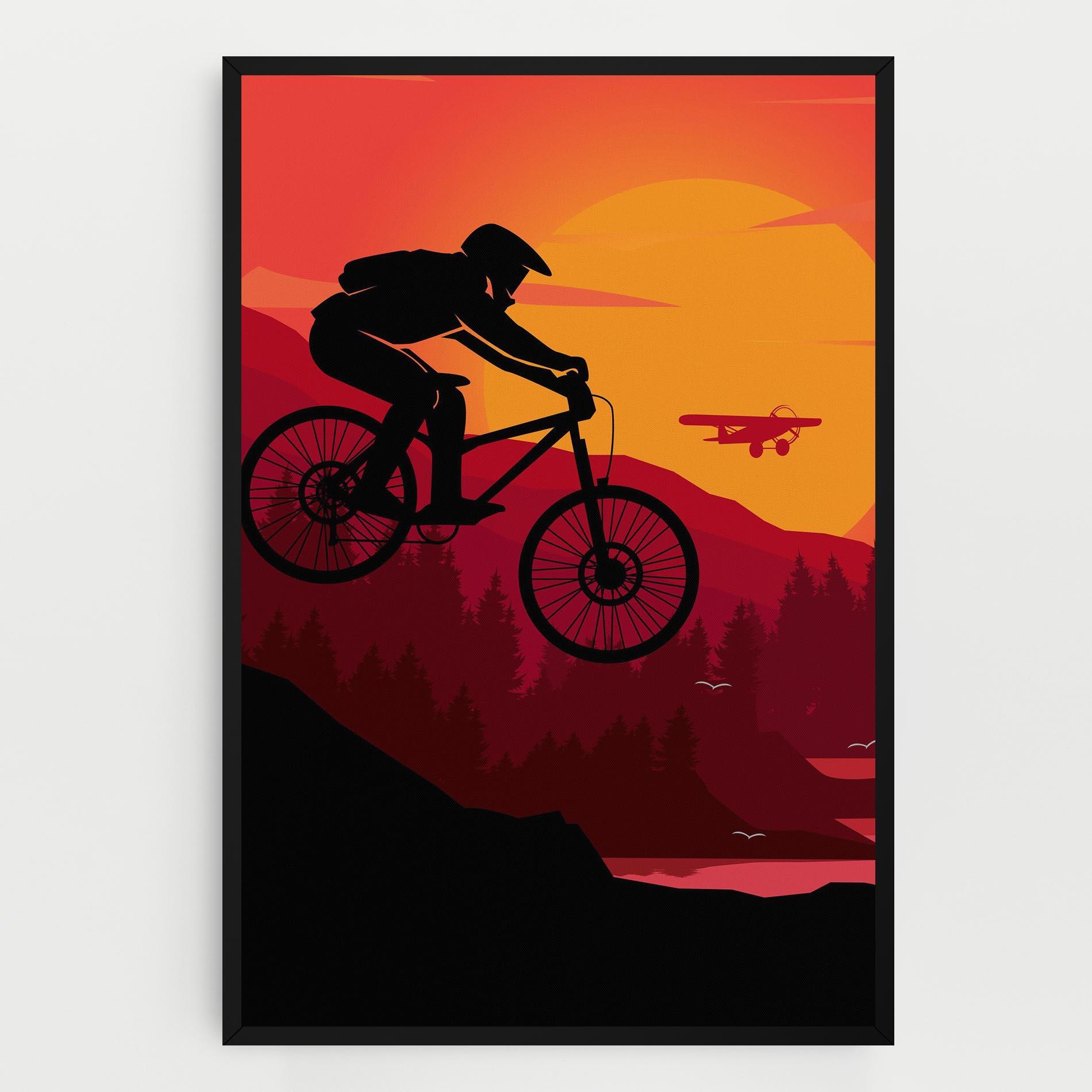 Tablou Canvas Mountain Bike Sunset mockup 0
