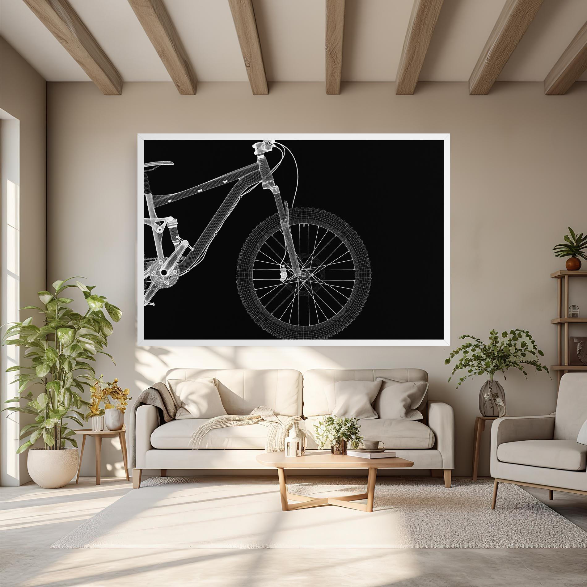 Tablou Canvas 3d White Model Bike mockup 6