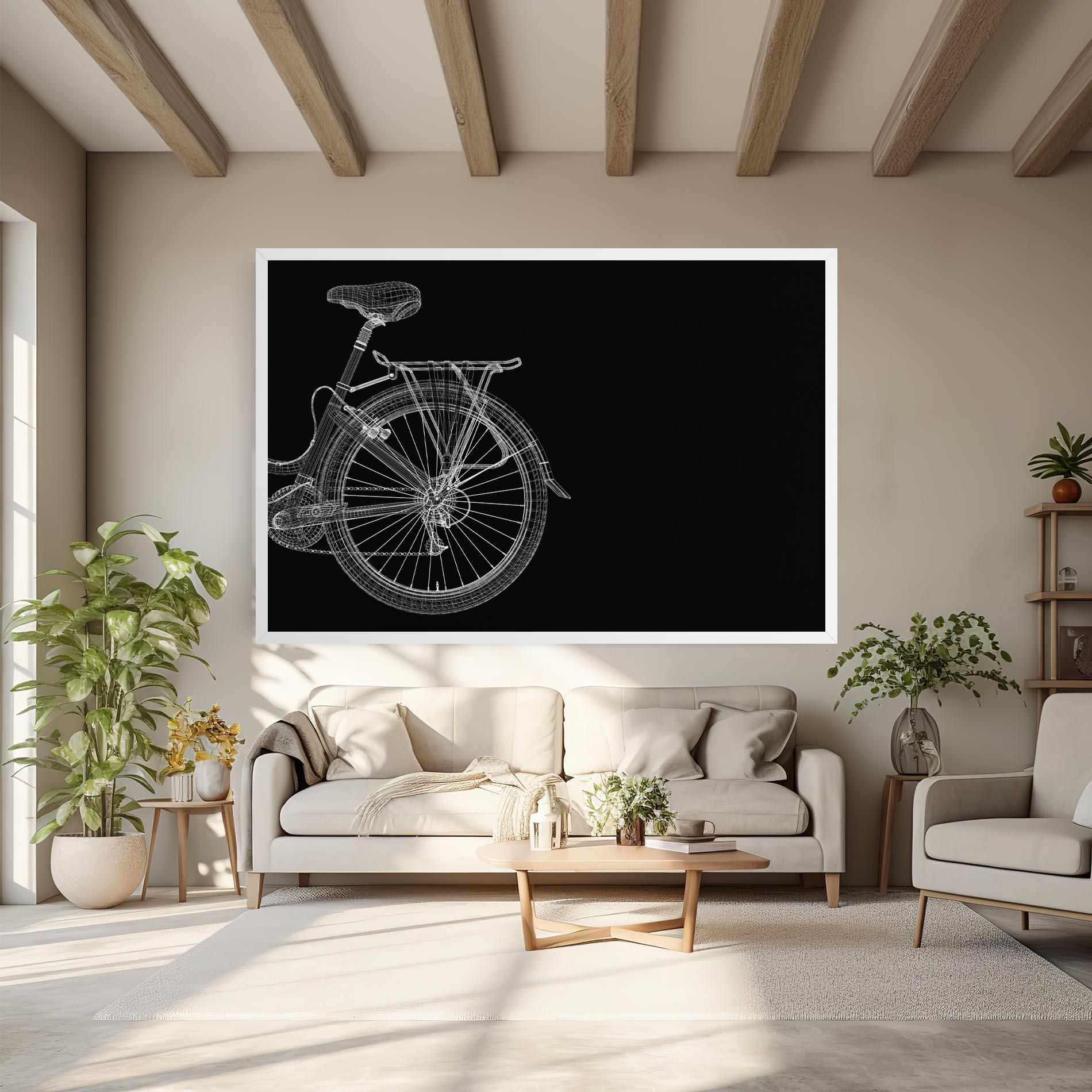 Tablou Canvas 3d Wire Model Bike mockup 6