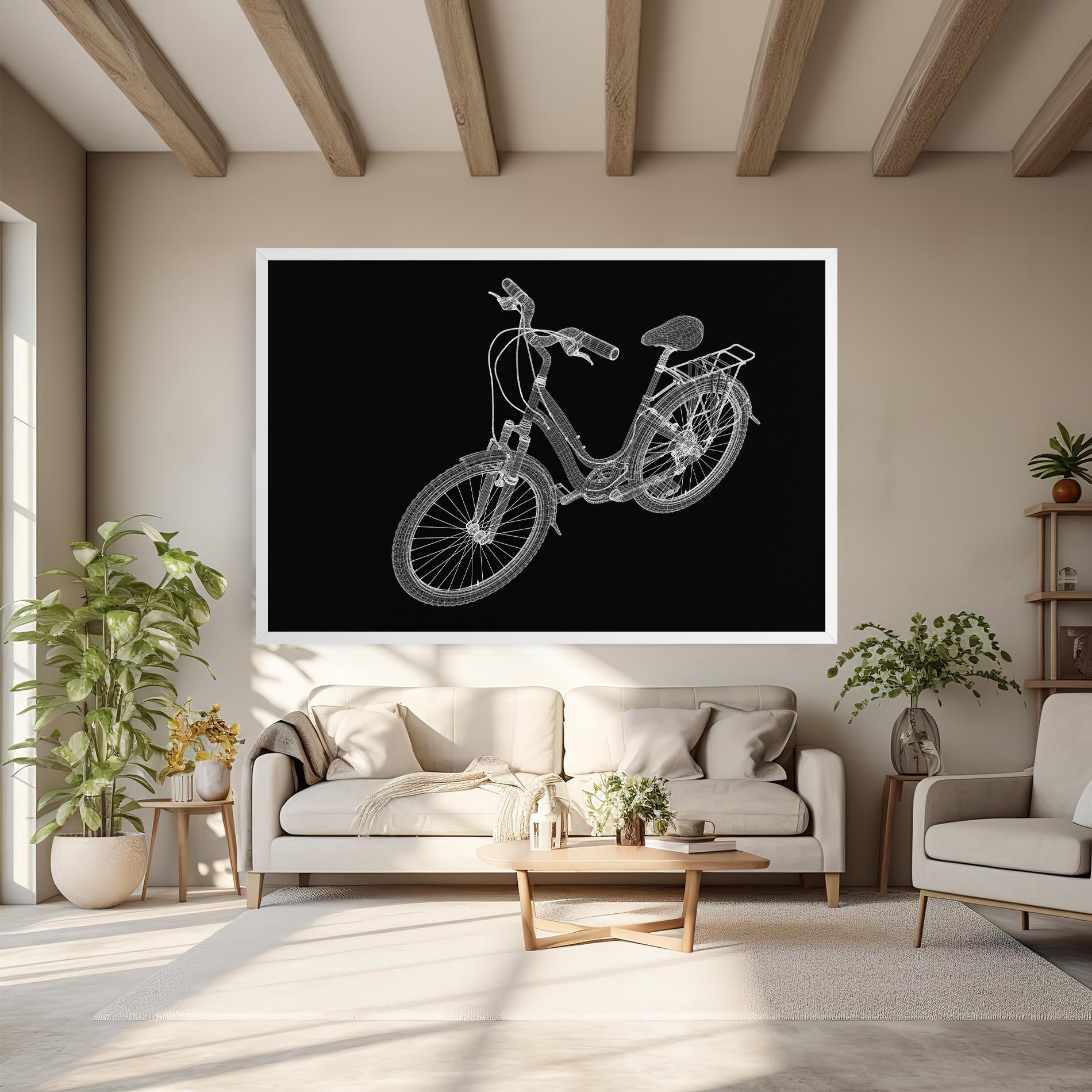 Tablou Canvas Bicycle 3d Model mockup 6