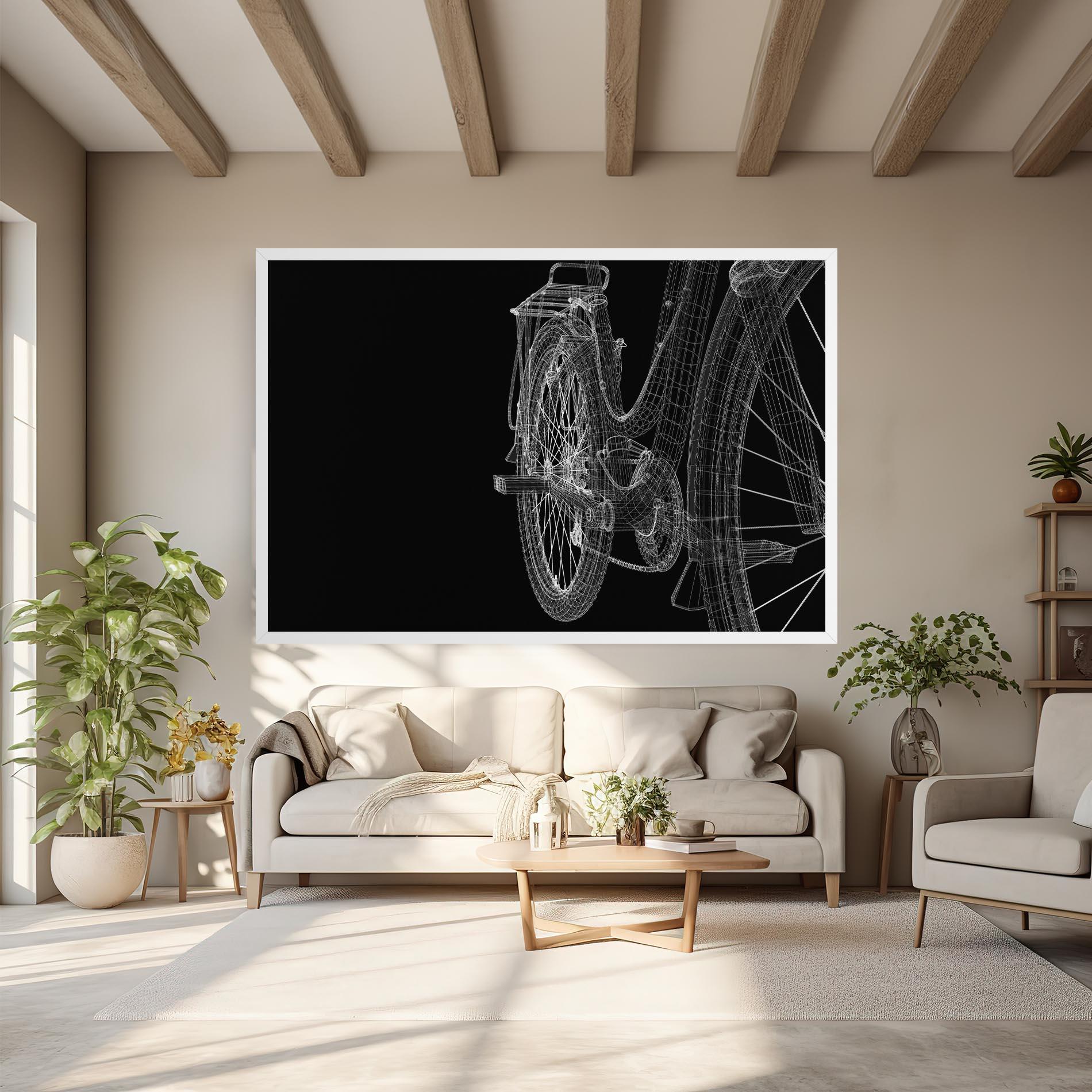 Tablou Canvas Bike Wire Model 3d mockup 6