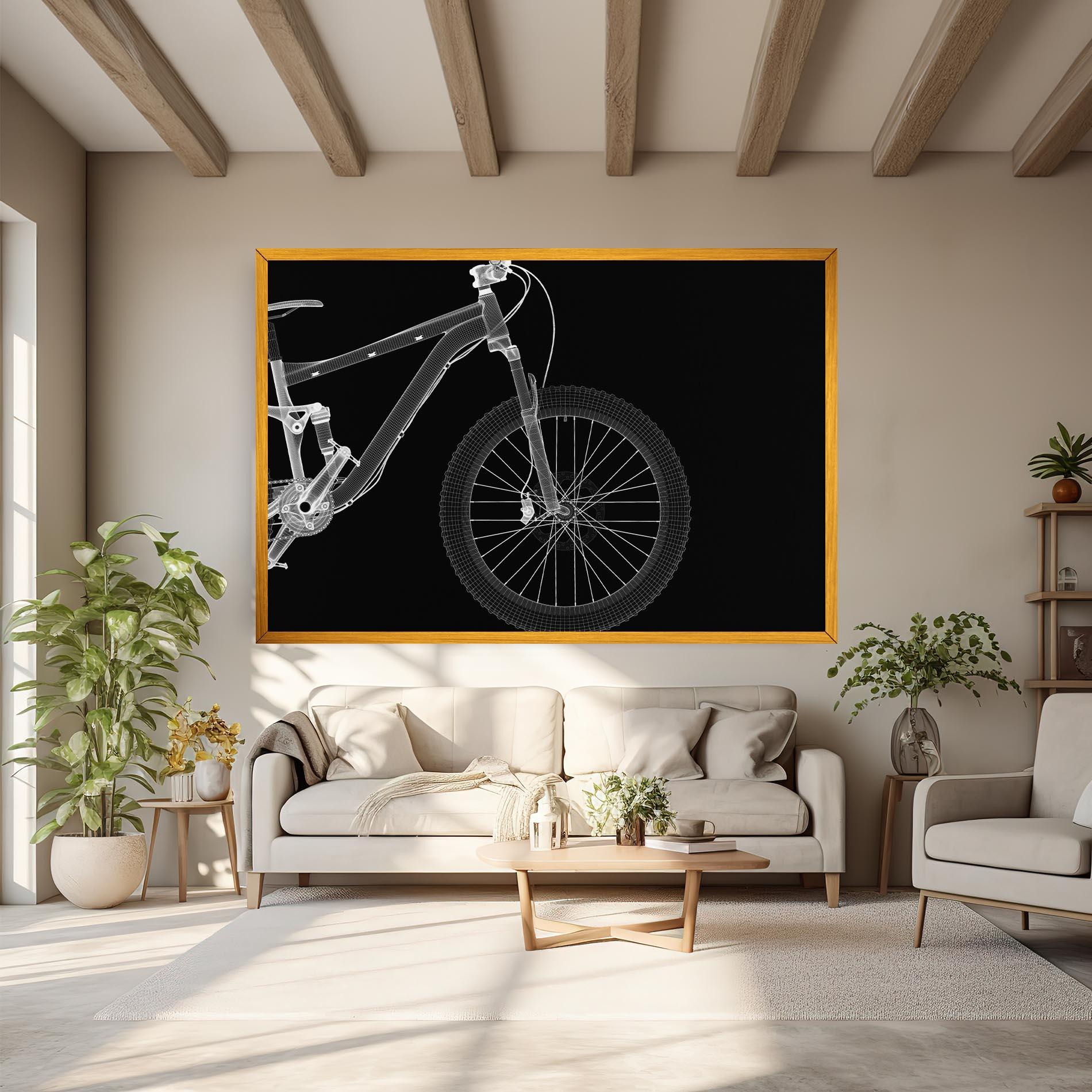 Tablou Canvas 3d White Model Bike mockup 6