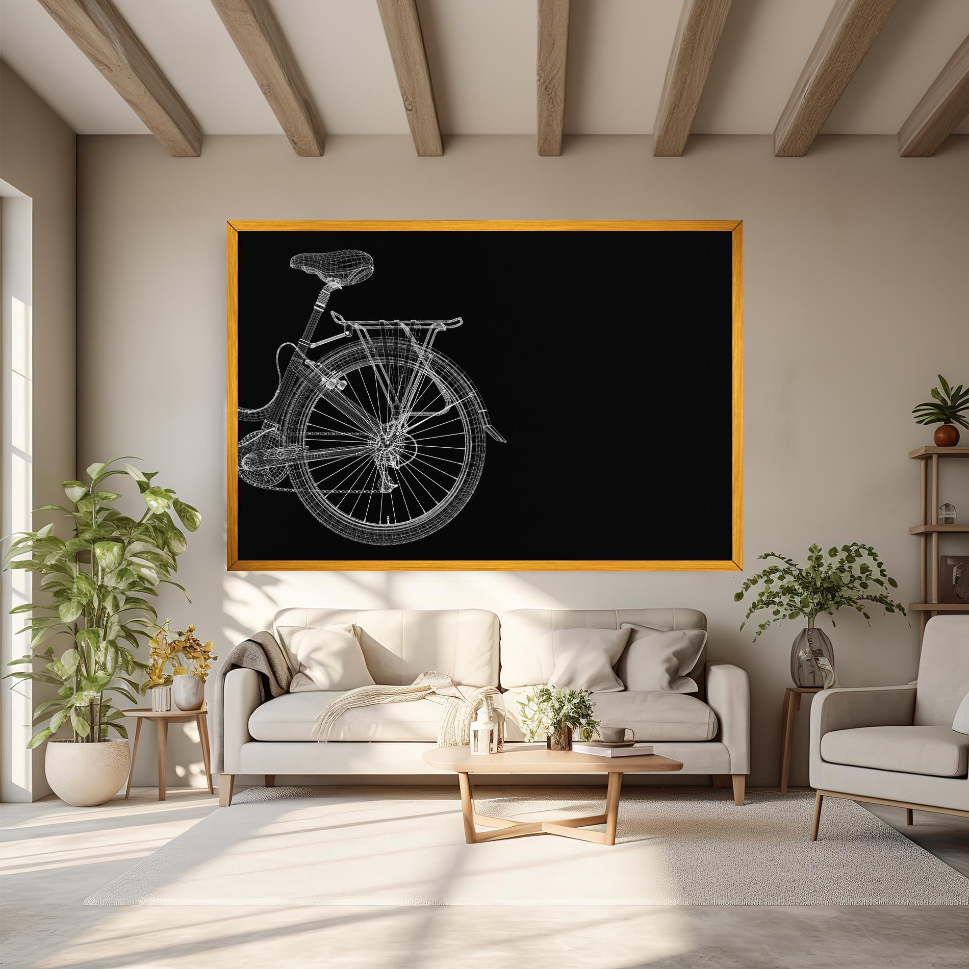 Tablou Canvas 3d Wire Model Bike mockup 6