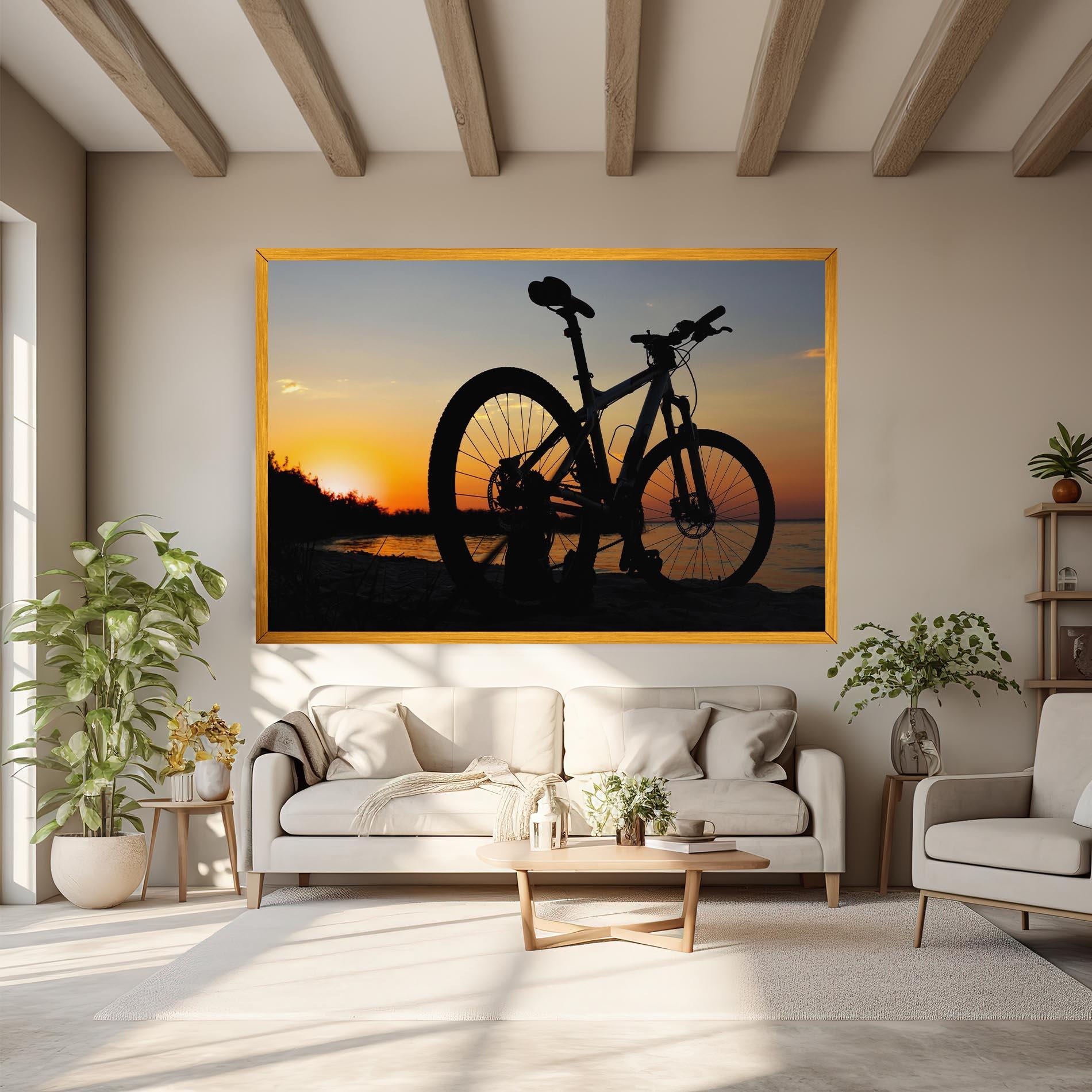 Tablou Canvas Beach Bike Silhouette mockup 6