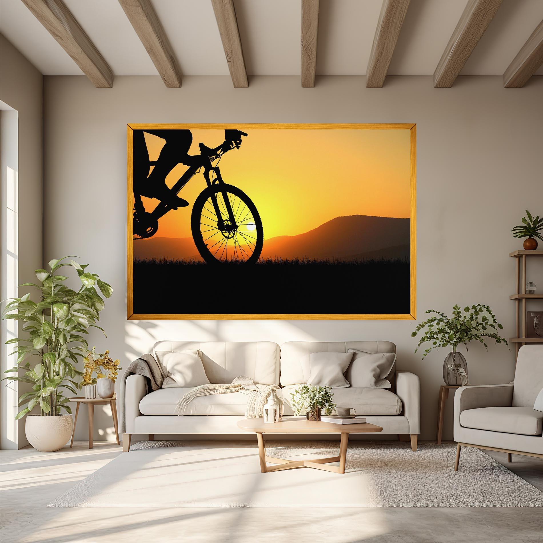 Tablou Canvas Mtb Silhouette View mockup 6