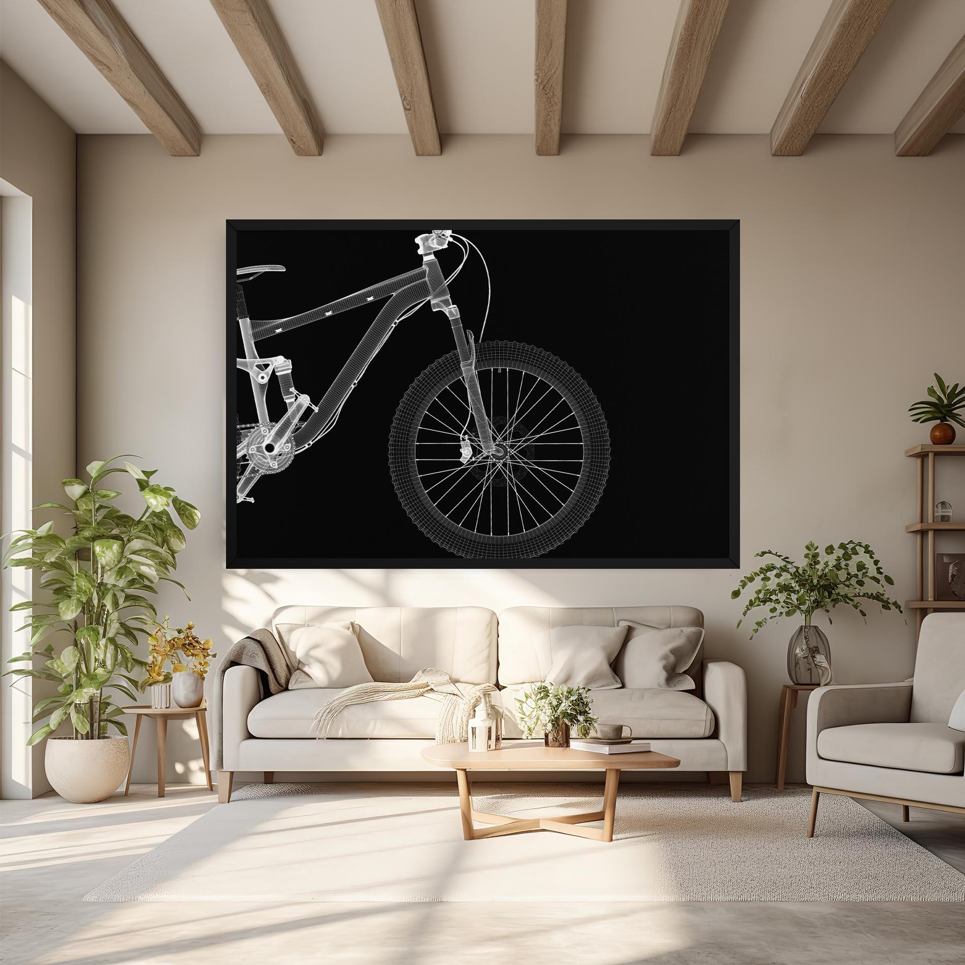 Tablou Canvas 3d White Model Bike mockup 6