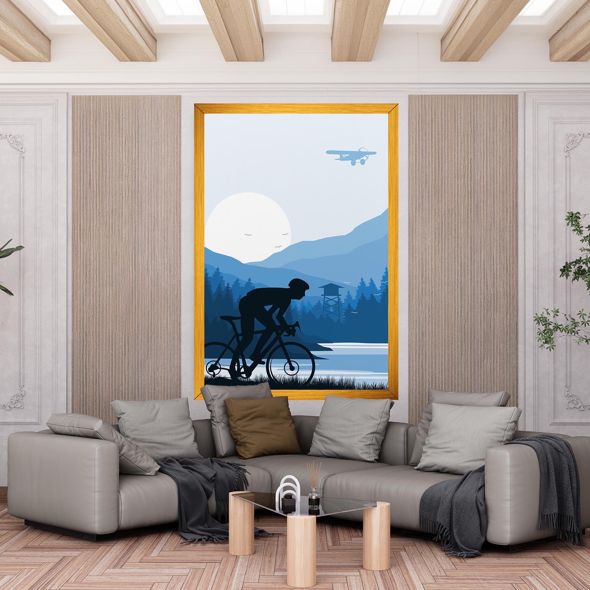 Tablou Canvas Blue Light Bike mockup 6