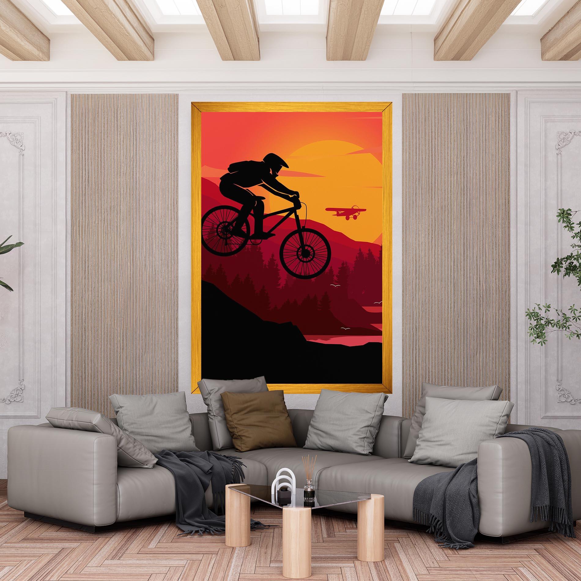 Tablou Canvas Mountain Bike Sunset mockup 6