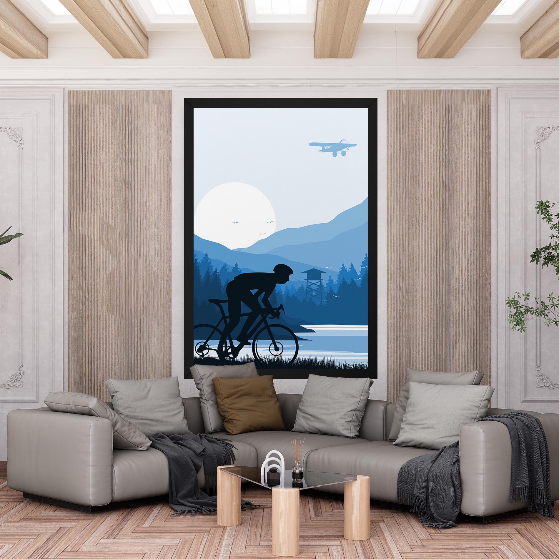 Tablou Canvas Blue Light Bike mockup 6