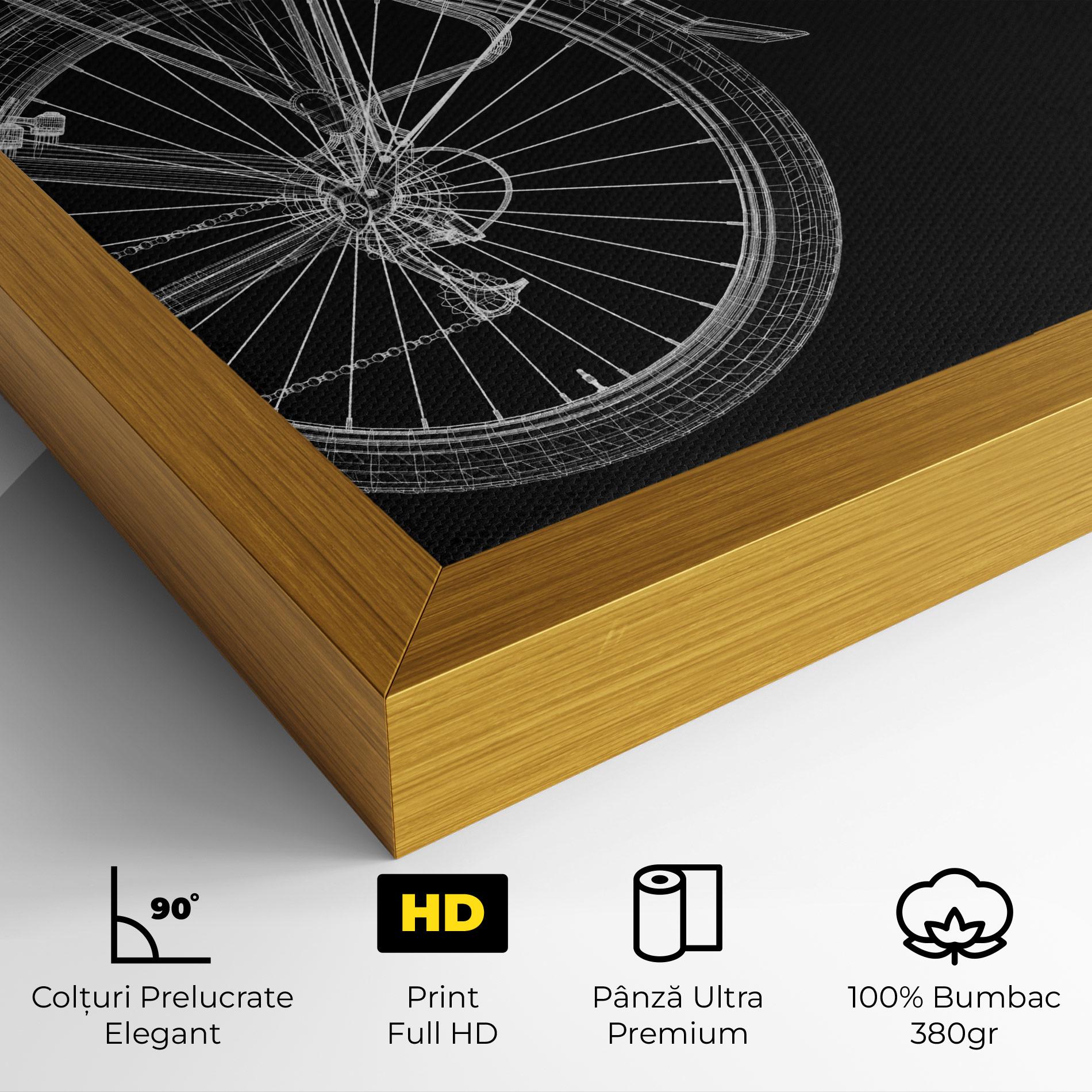 Tablou Canvas 3d Wire Model Bike mockup 4