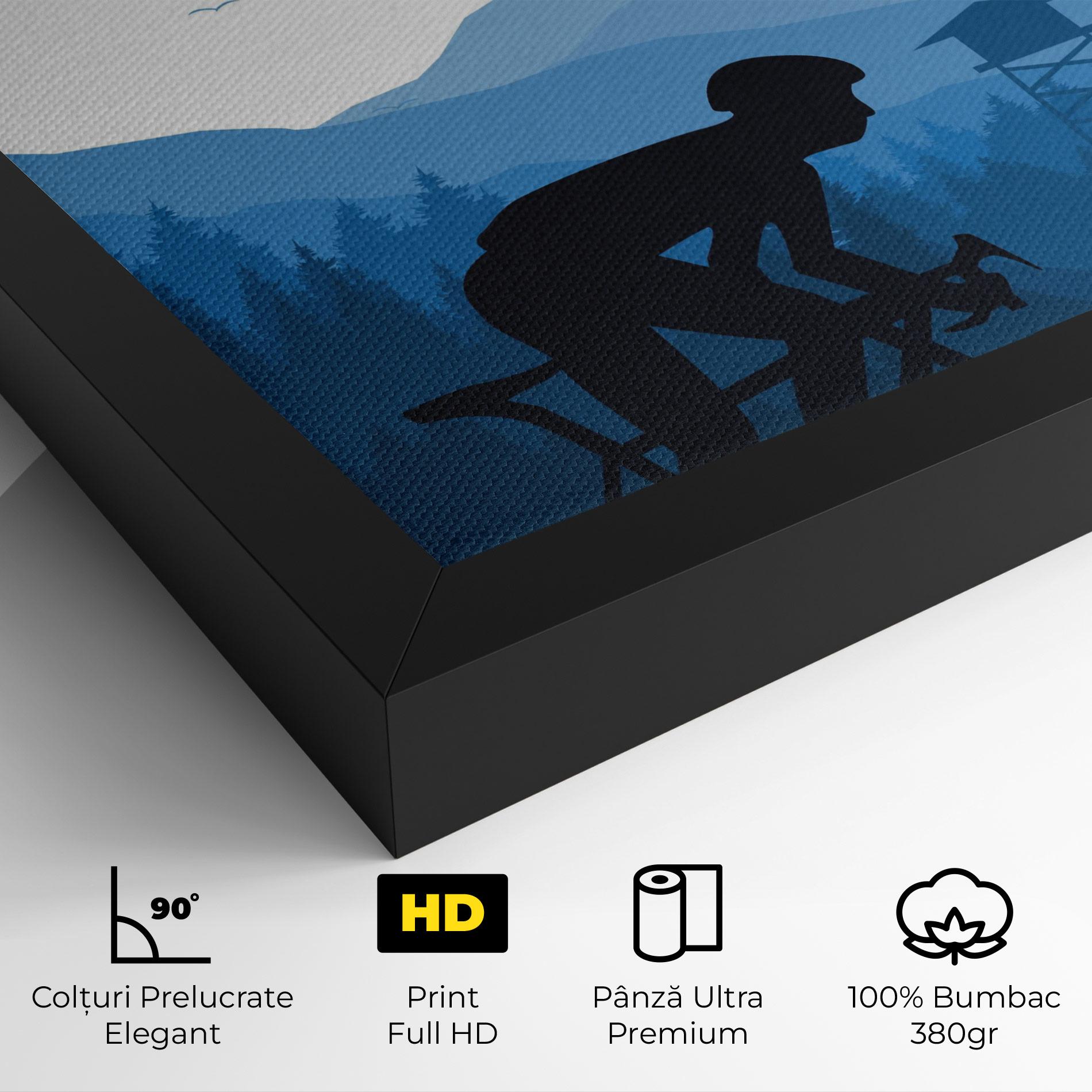 Tablou Canvas Blue Light Bike mockup 4