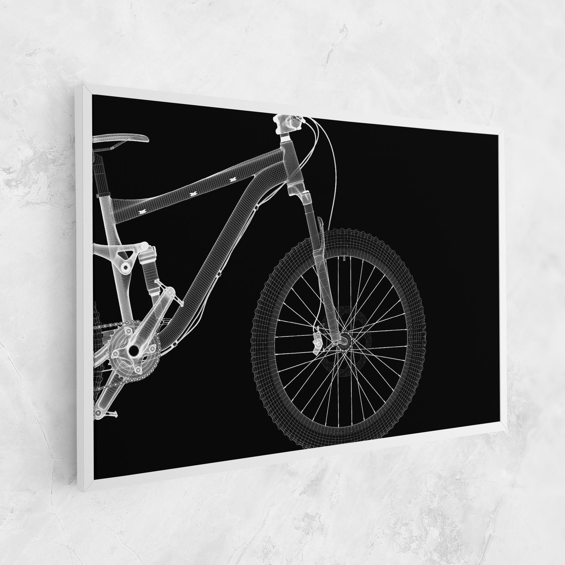Tablou Canvas 3d White Model Bike mockup 1