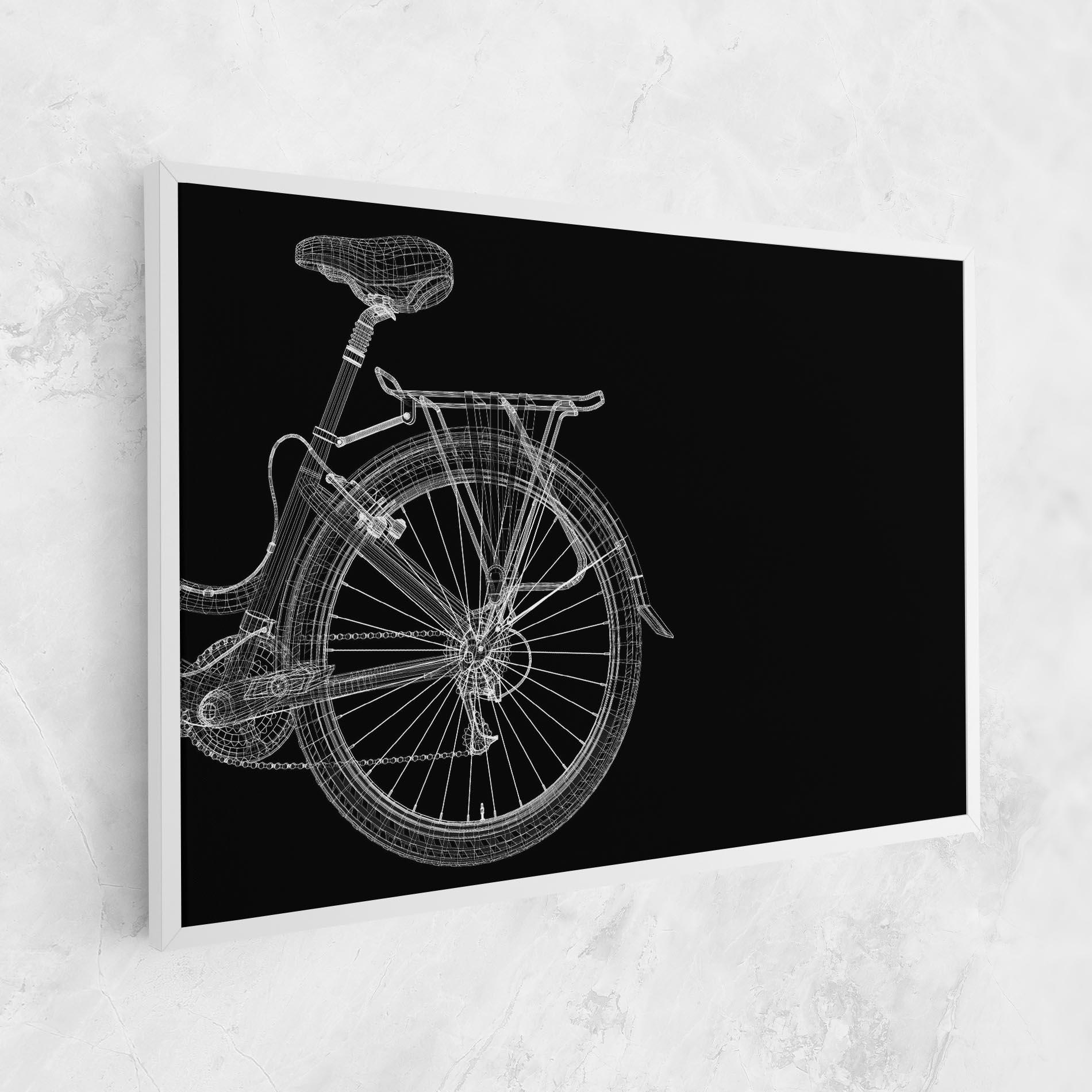 Tablou Canvas 3d Wire Model Bike mockup 1