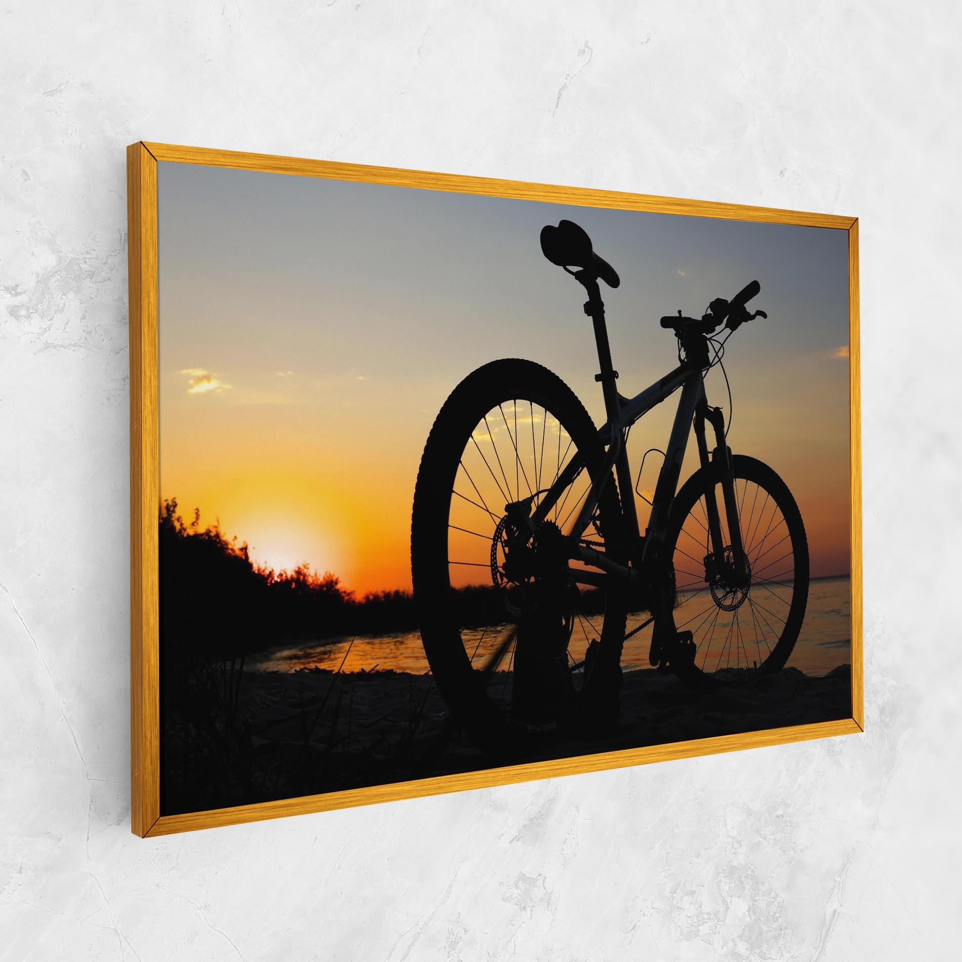 Tablou Canvas Beach Bike Silhouette mockup 1