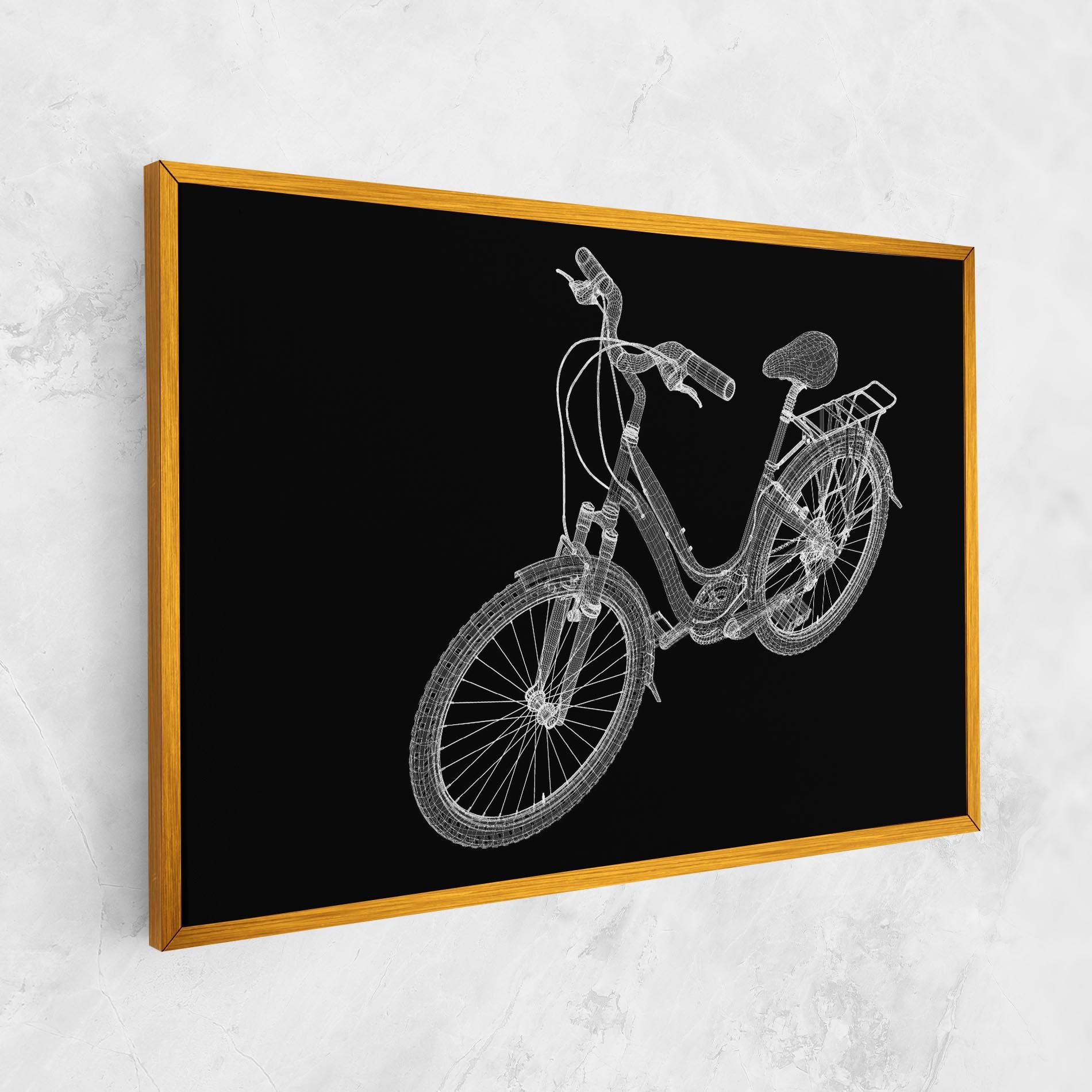 Tablou Canvas Bicycle 3d Model mockup 1