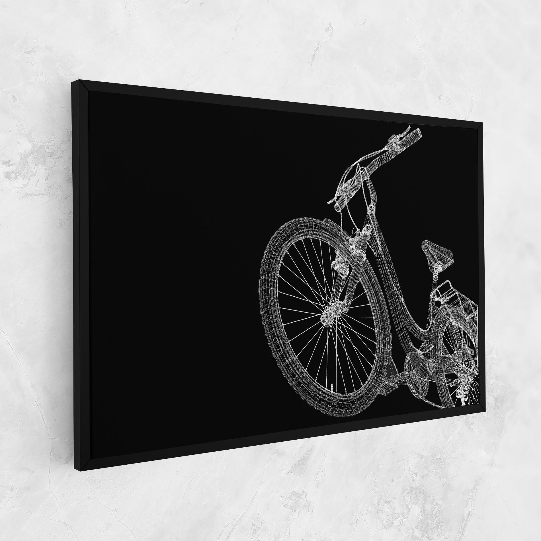 Tablou Canvas 3d Bike Model On Black mockup 1