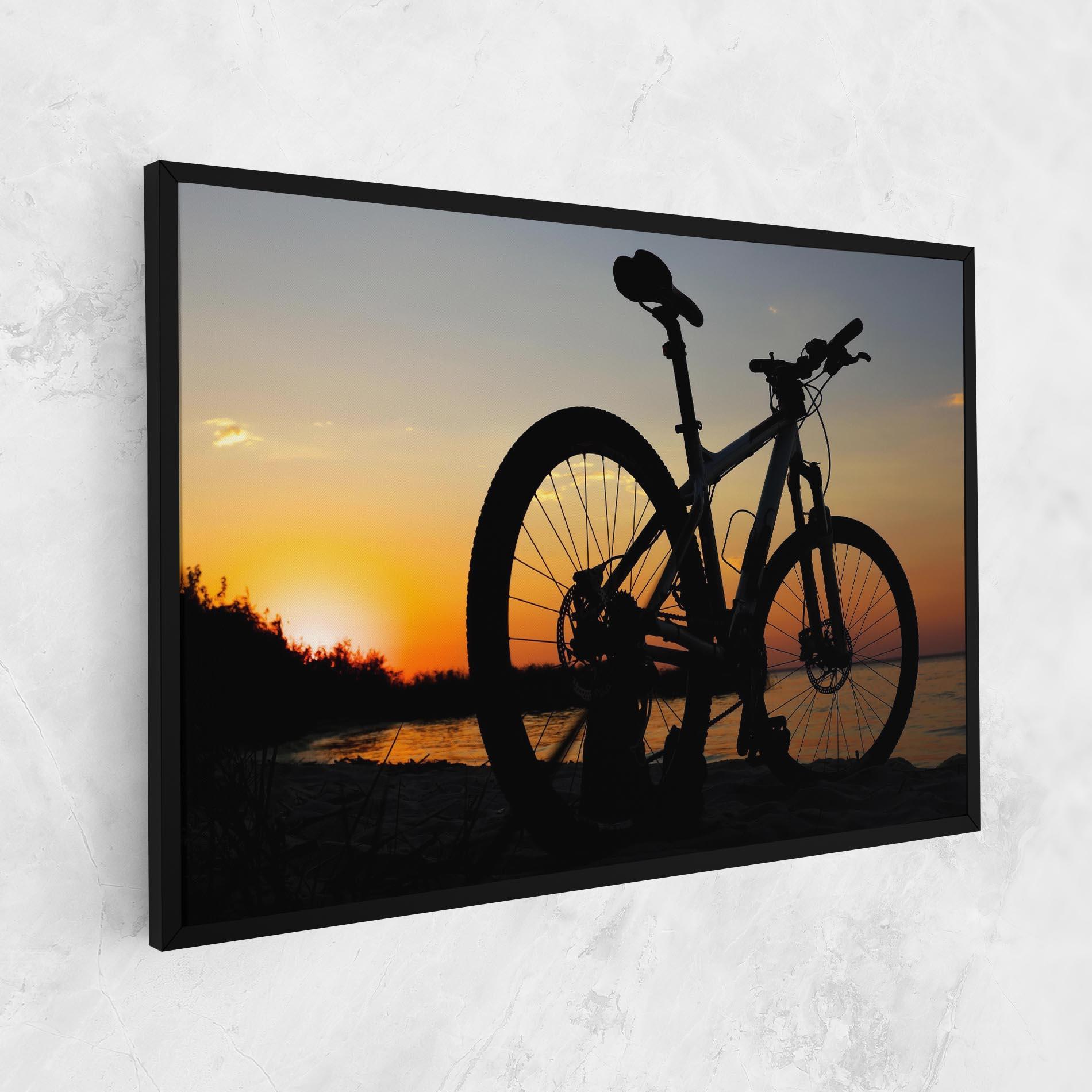 Tablou Canvas Beach Bike Silhouette mockup 1