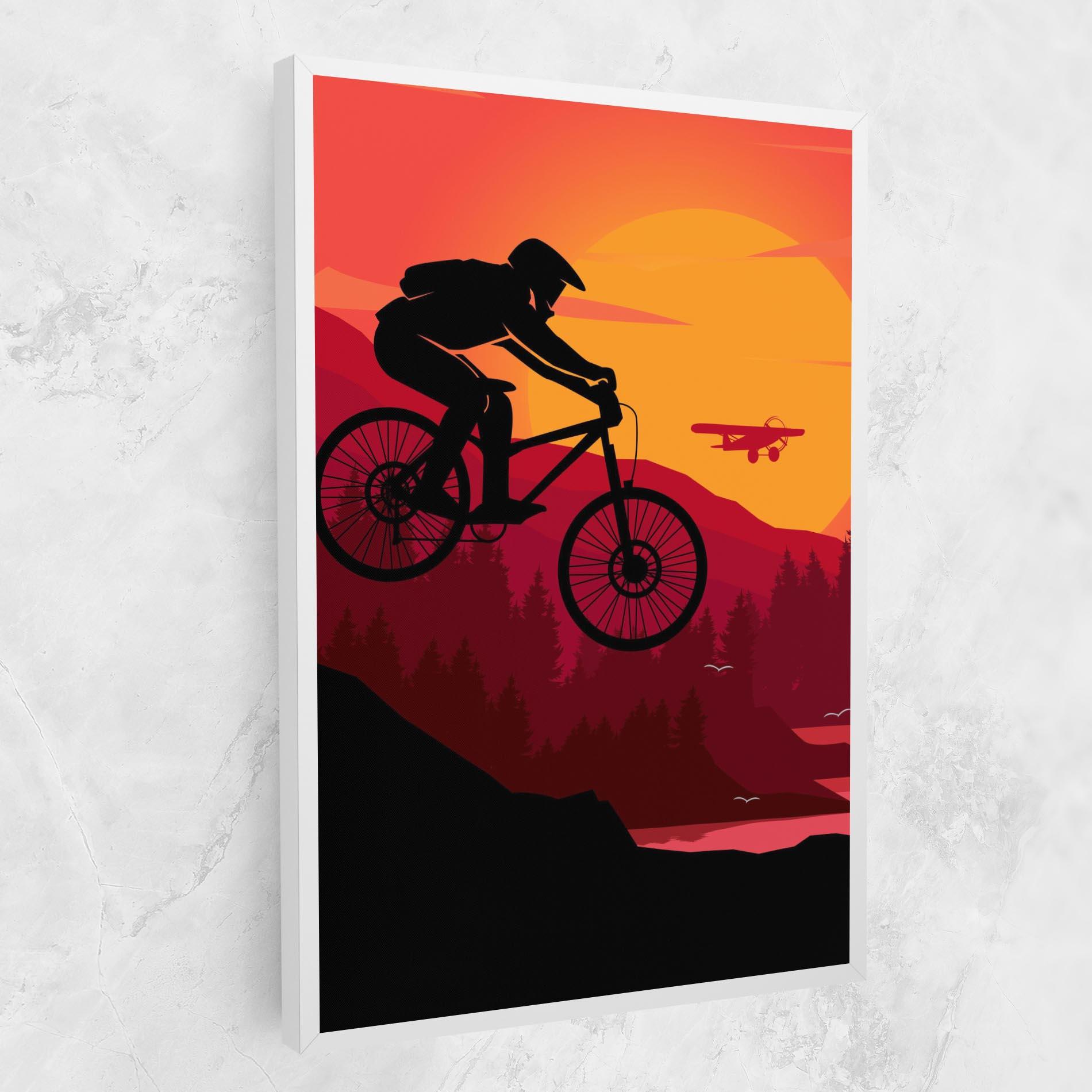 Tablou Canvas Mountain Bike Sunset mockup 1