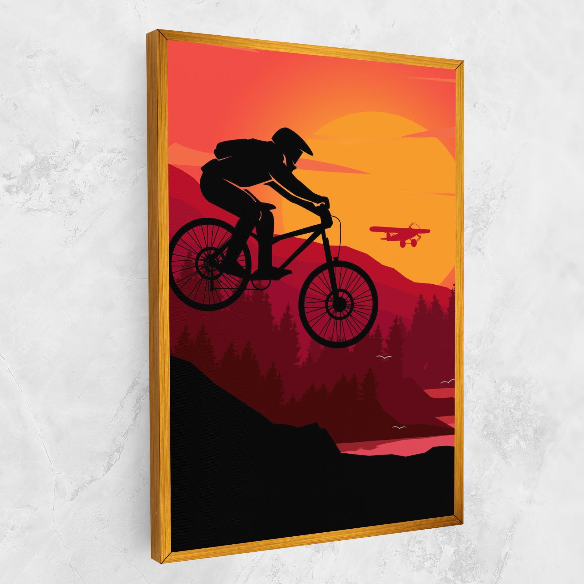 Tablou Canvas Mountain Bike Sunset mockup 1