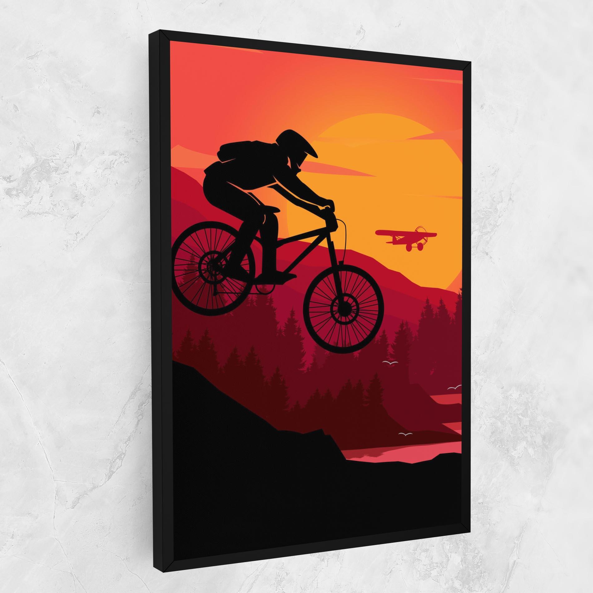 Tablou Canvas Mountain Bike Sunset mockup 1