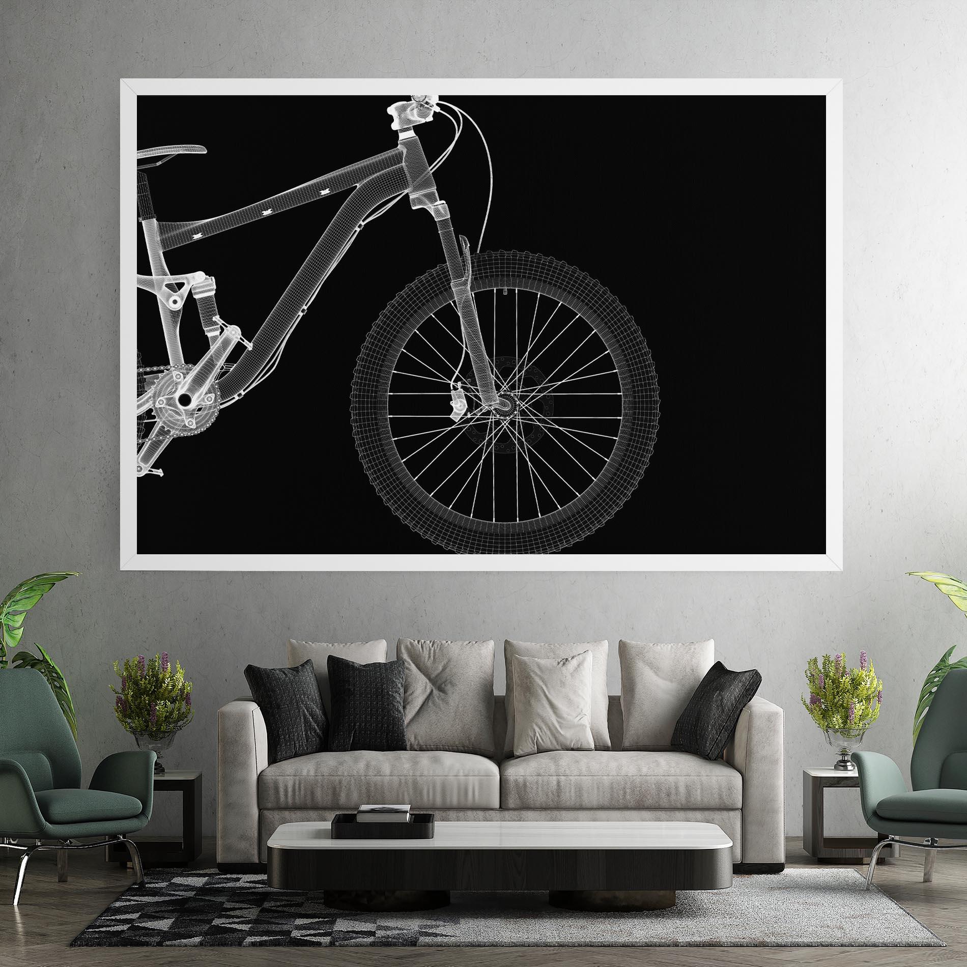 Tablou Canvas 3d White Model Bike mockup 7