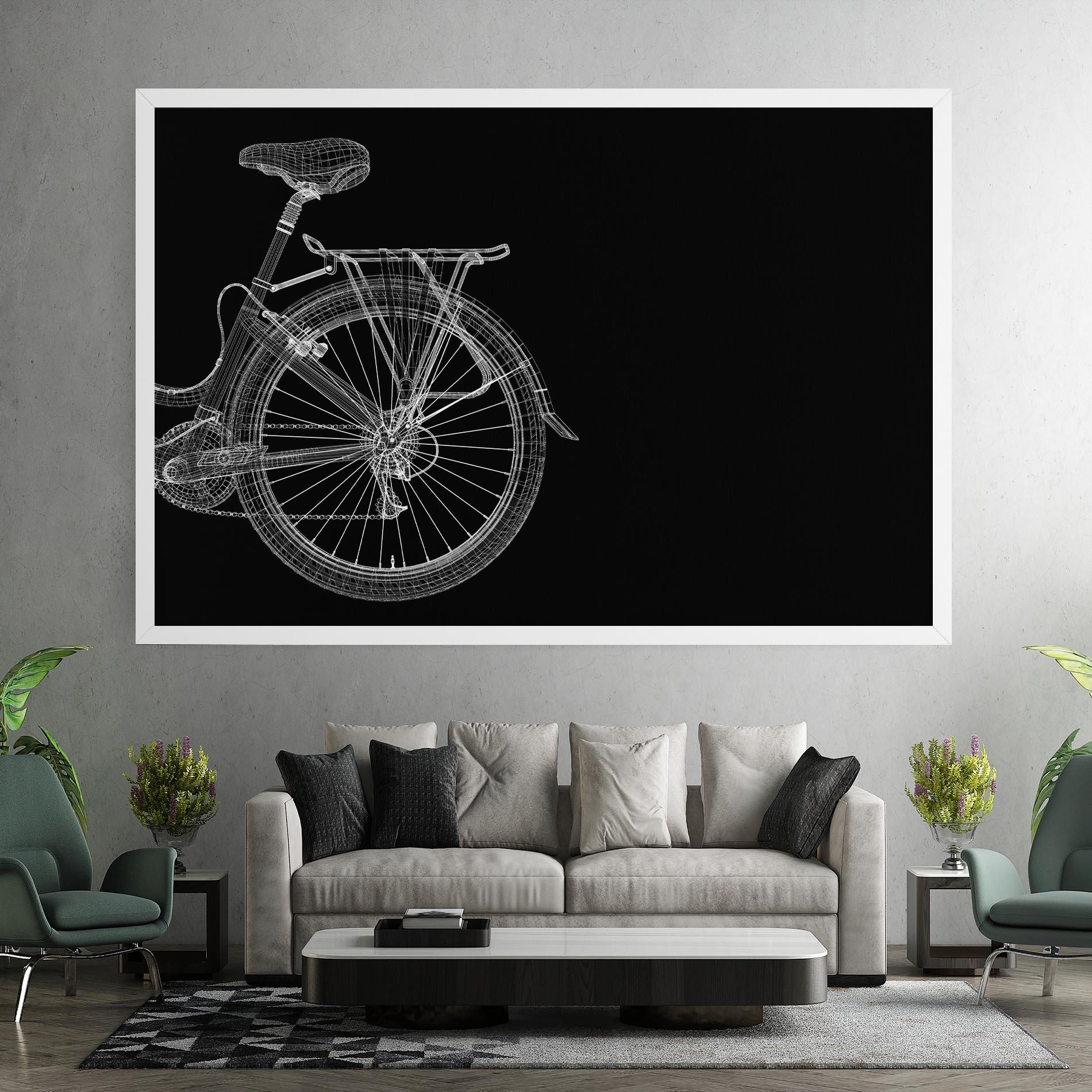 Tablou Canvas 3d Wire Model Bike mockup 7