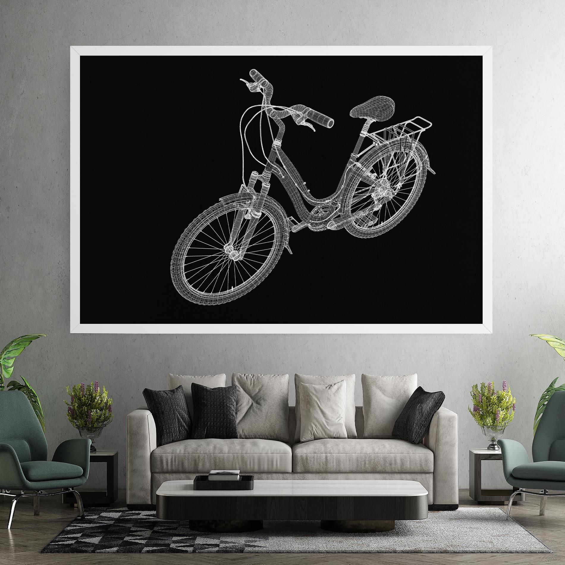 Tablou Canvas Bicycle 3d Model mockup 7