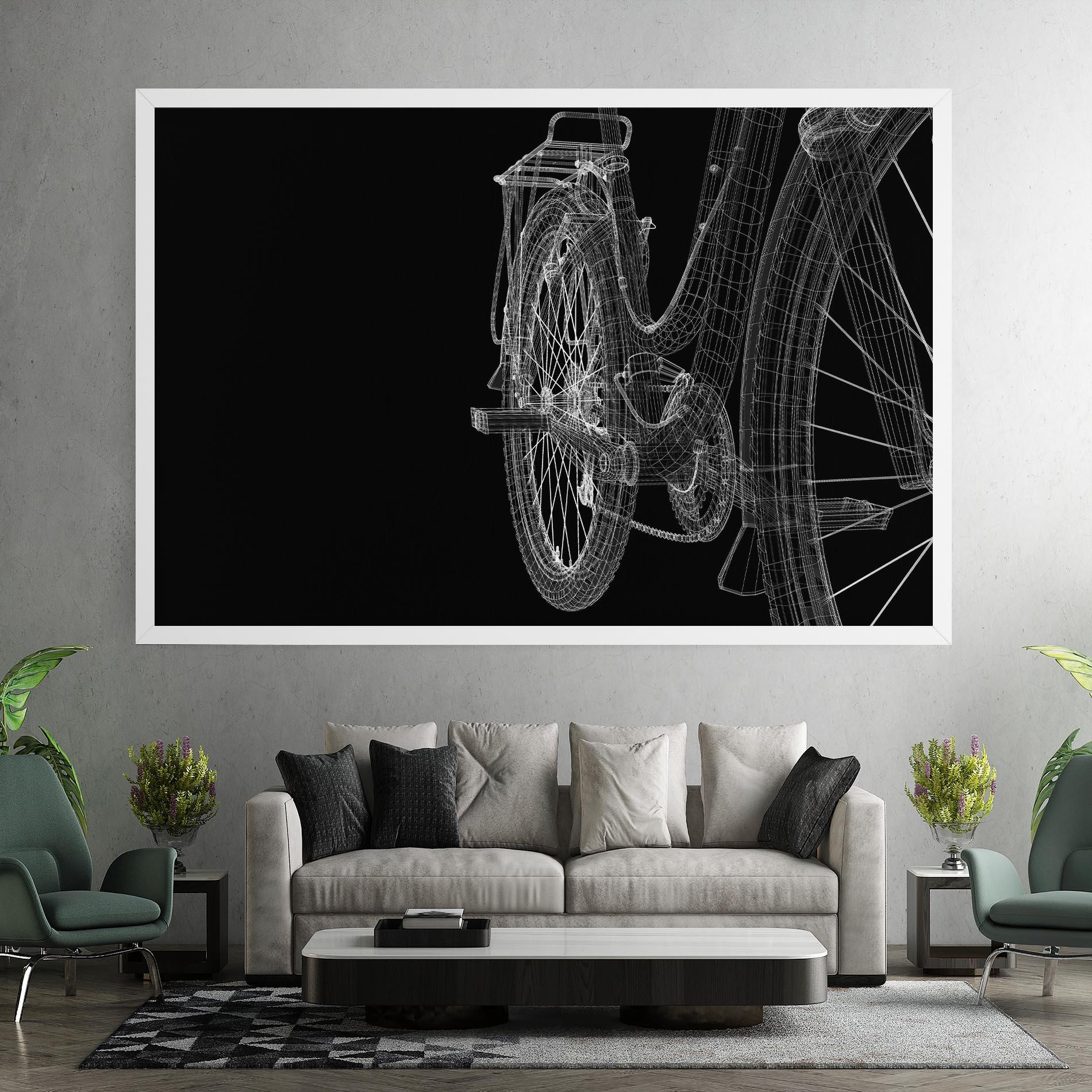 Tablou Canvas Bike Wire Model 3d mockup 7
