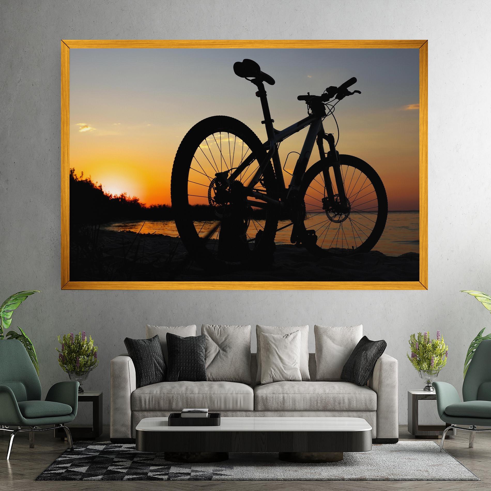 Tablou Canvas Beach Bike Silhouette mockup 7