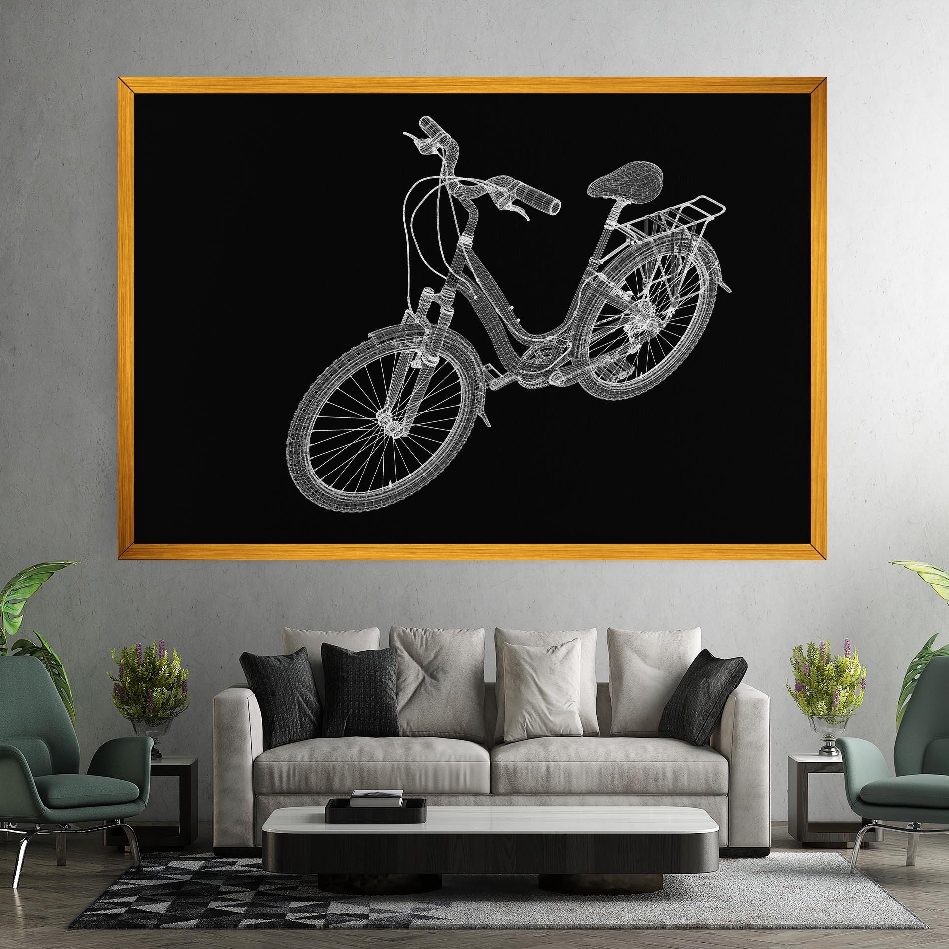 Tablou Canvas Bicycle 3d Model mockup 7