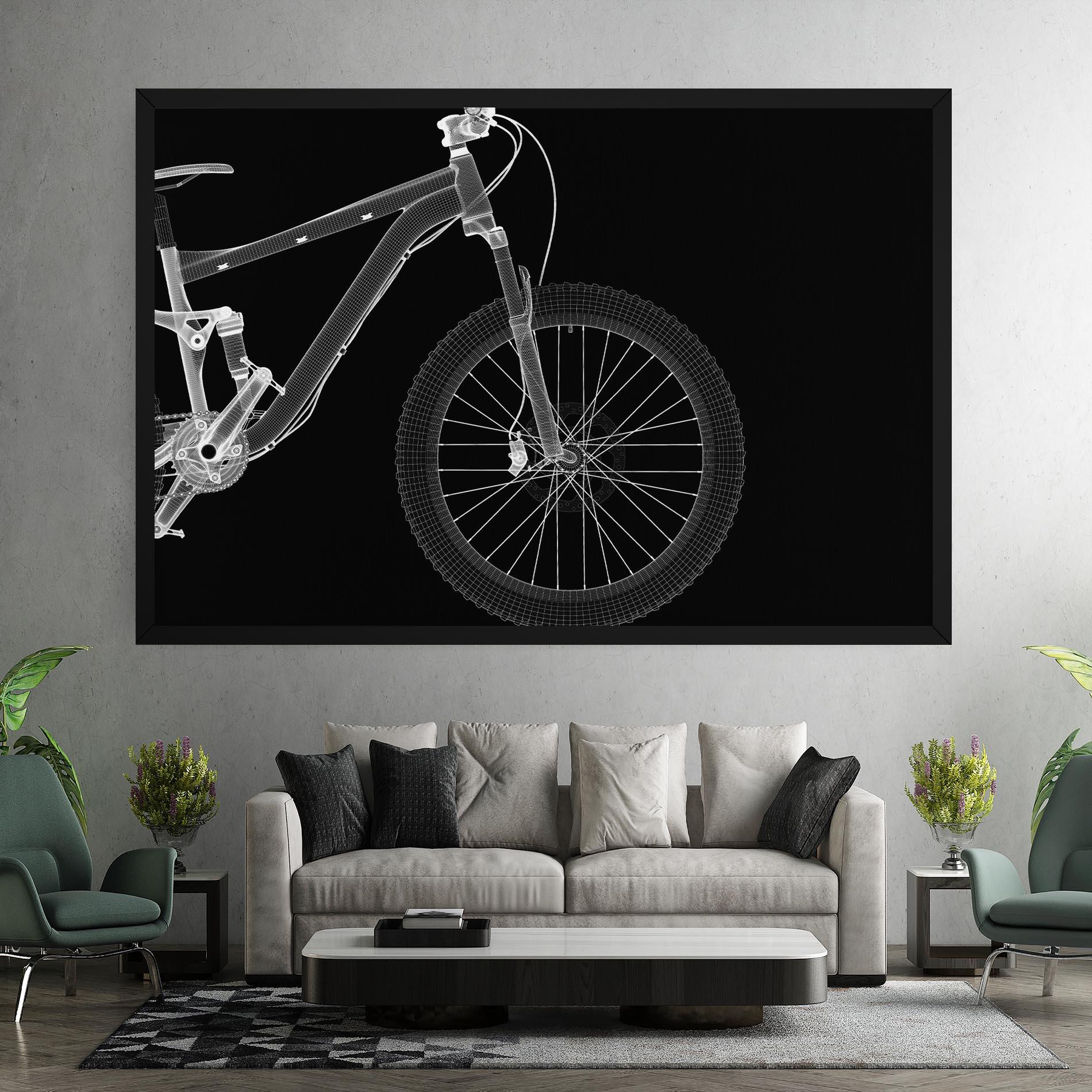 Tablou Canvas 3d White Model Bike mockup 7