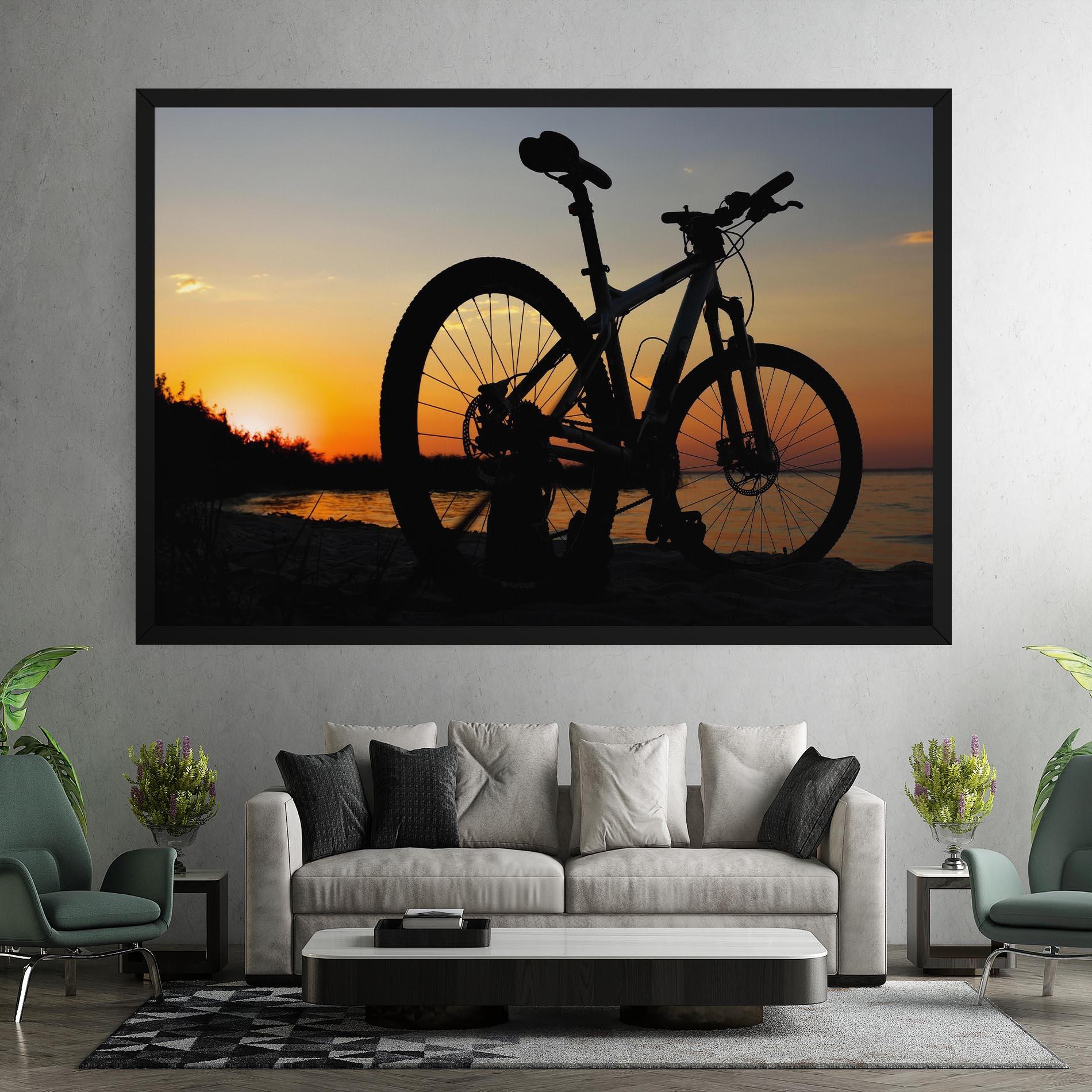 Tablou Canvas Beach Bike Silhouette mockup 7