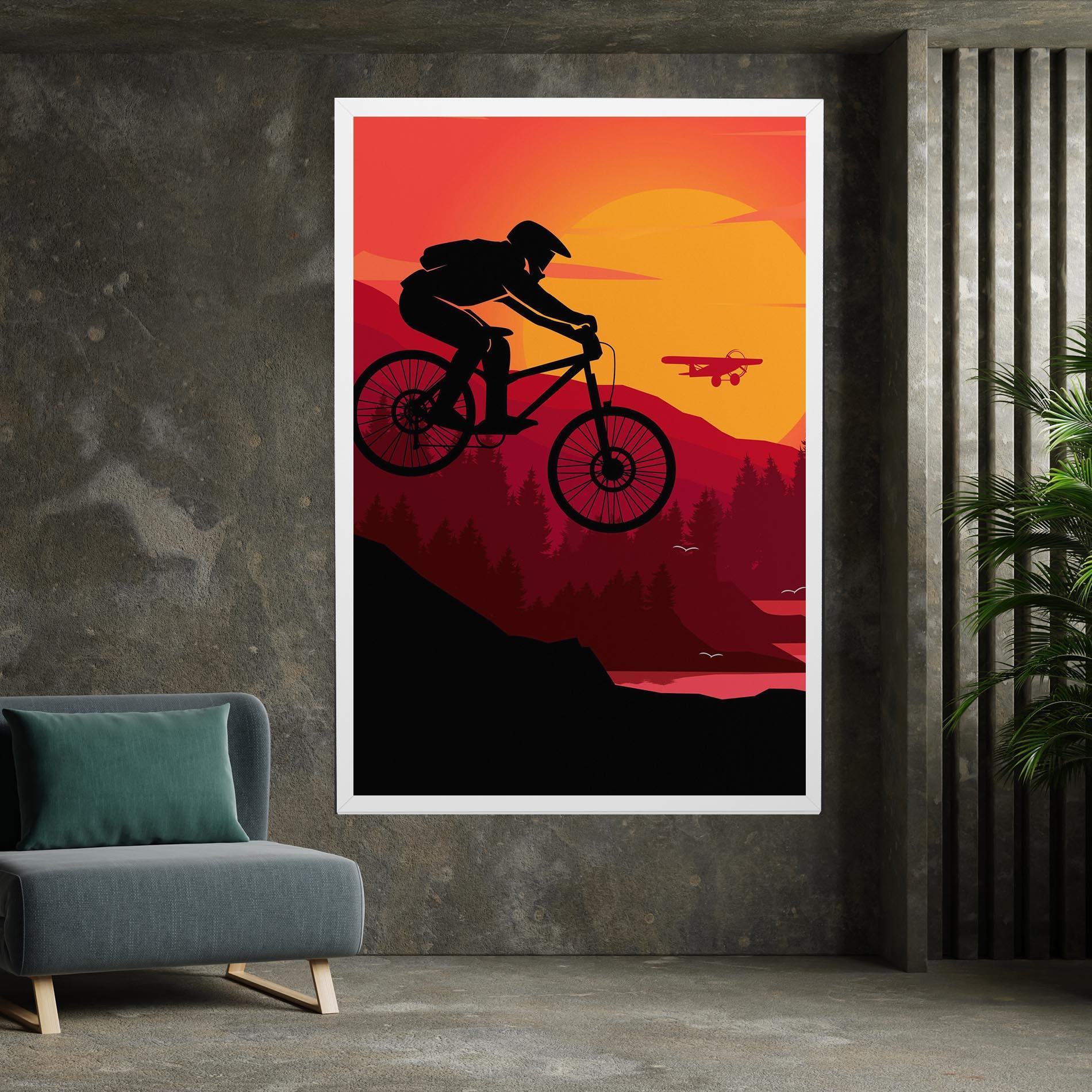 Tablou Canvas Mountain Bike Sunset mockup 7